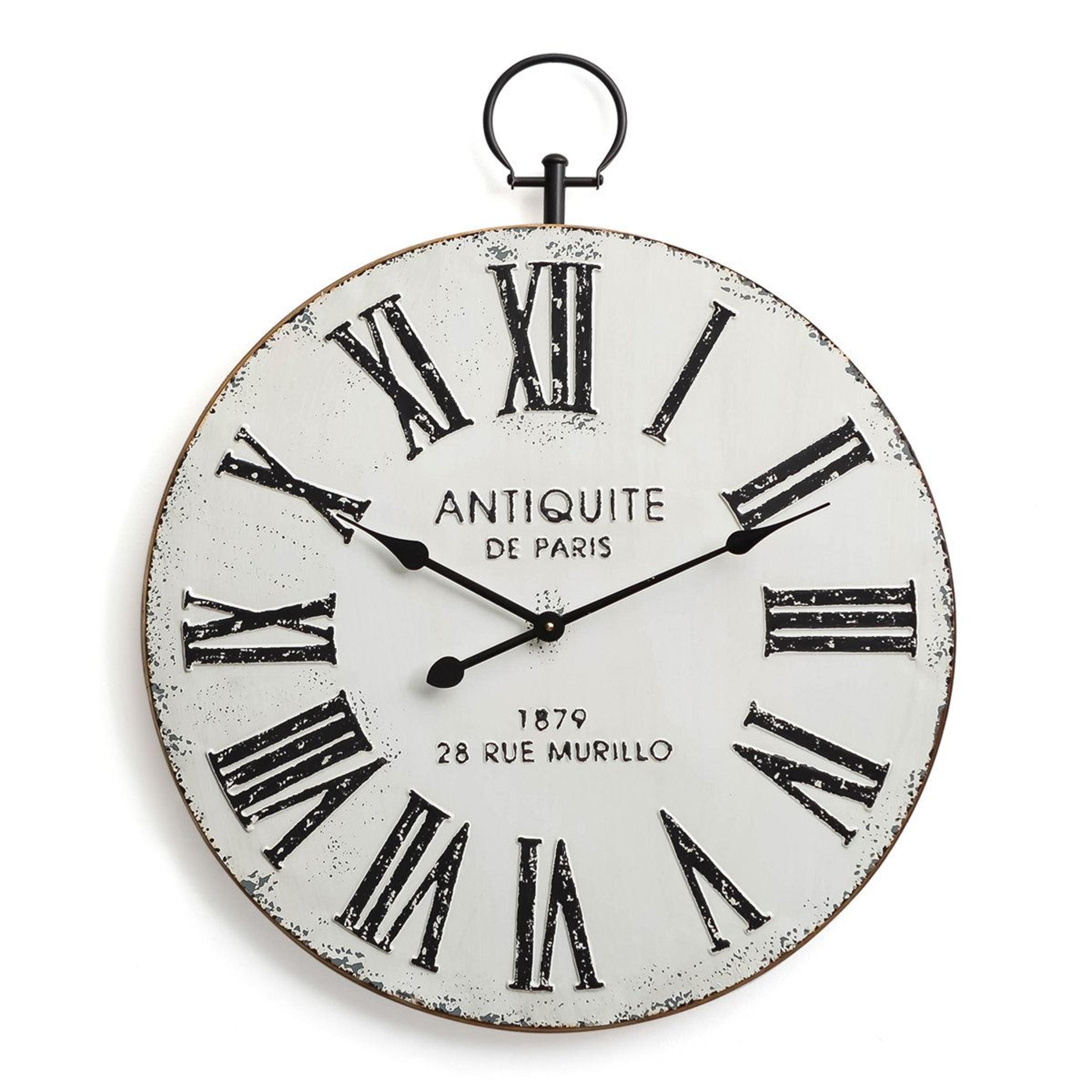 gracie oaks jamel oversized rustic metal wall clock with roman numerals