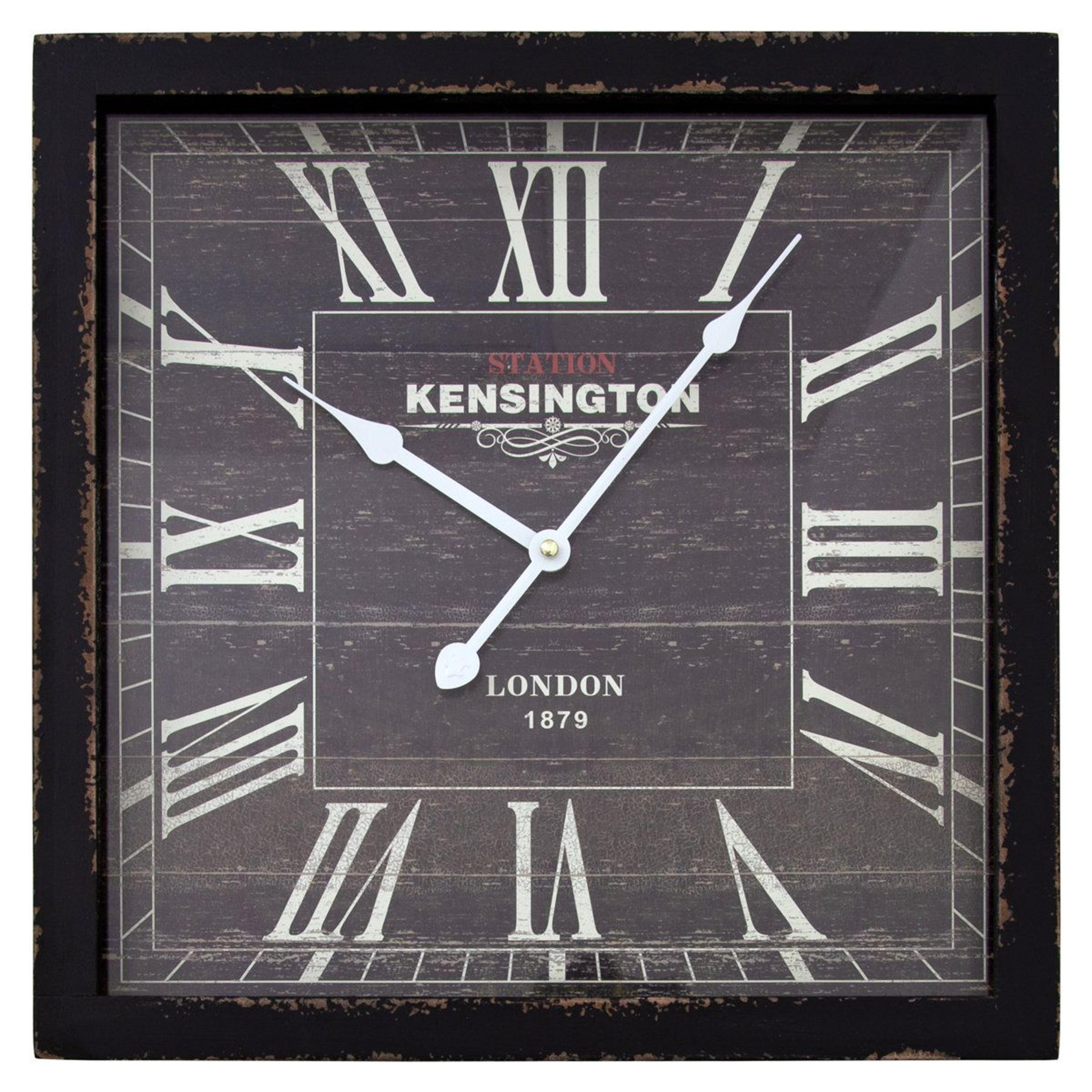 phillina farmhouse wall clock with roman numerals and distressed square frame