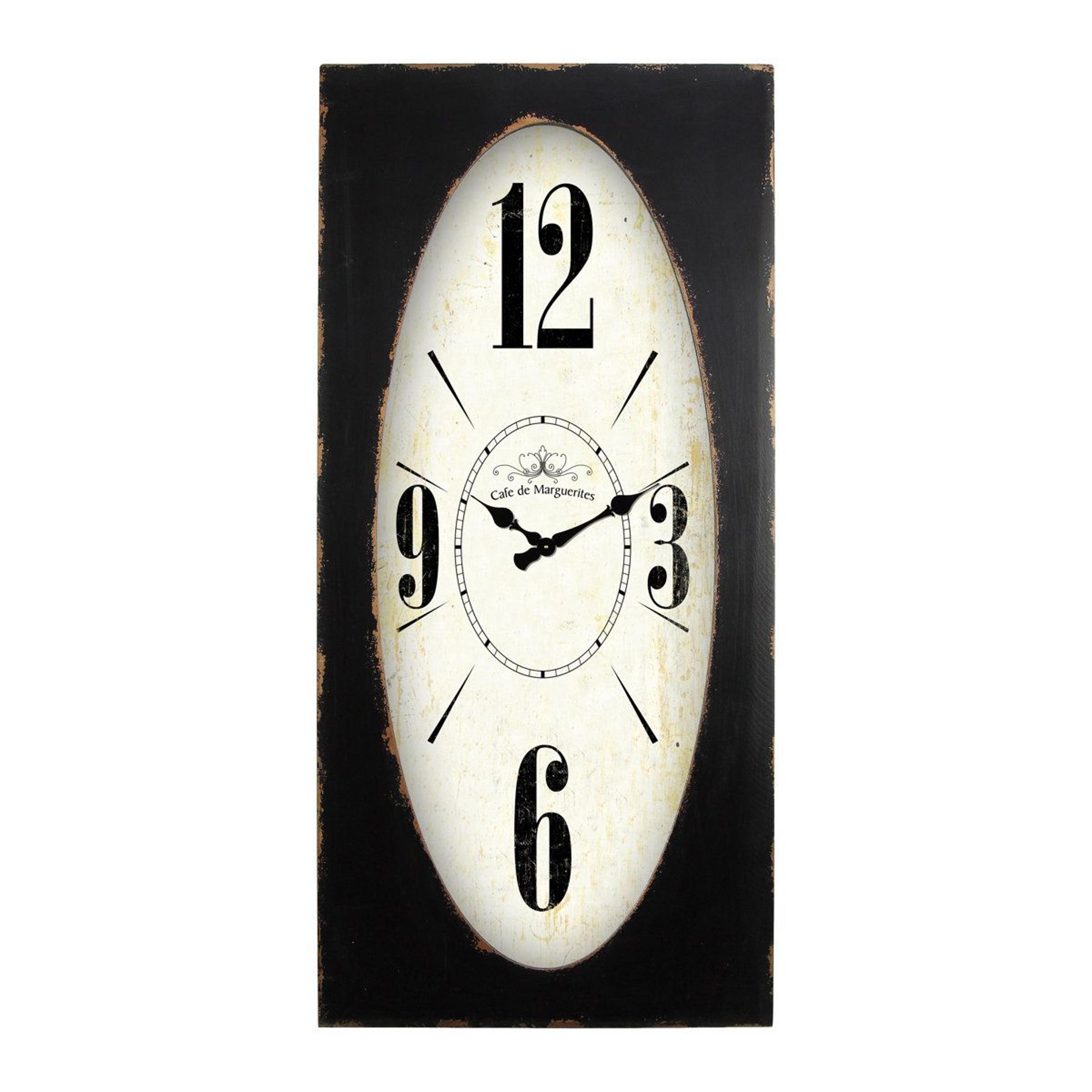 vintage black oval wall clock decorative farmhouse home decor