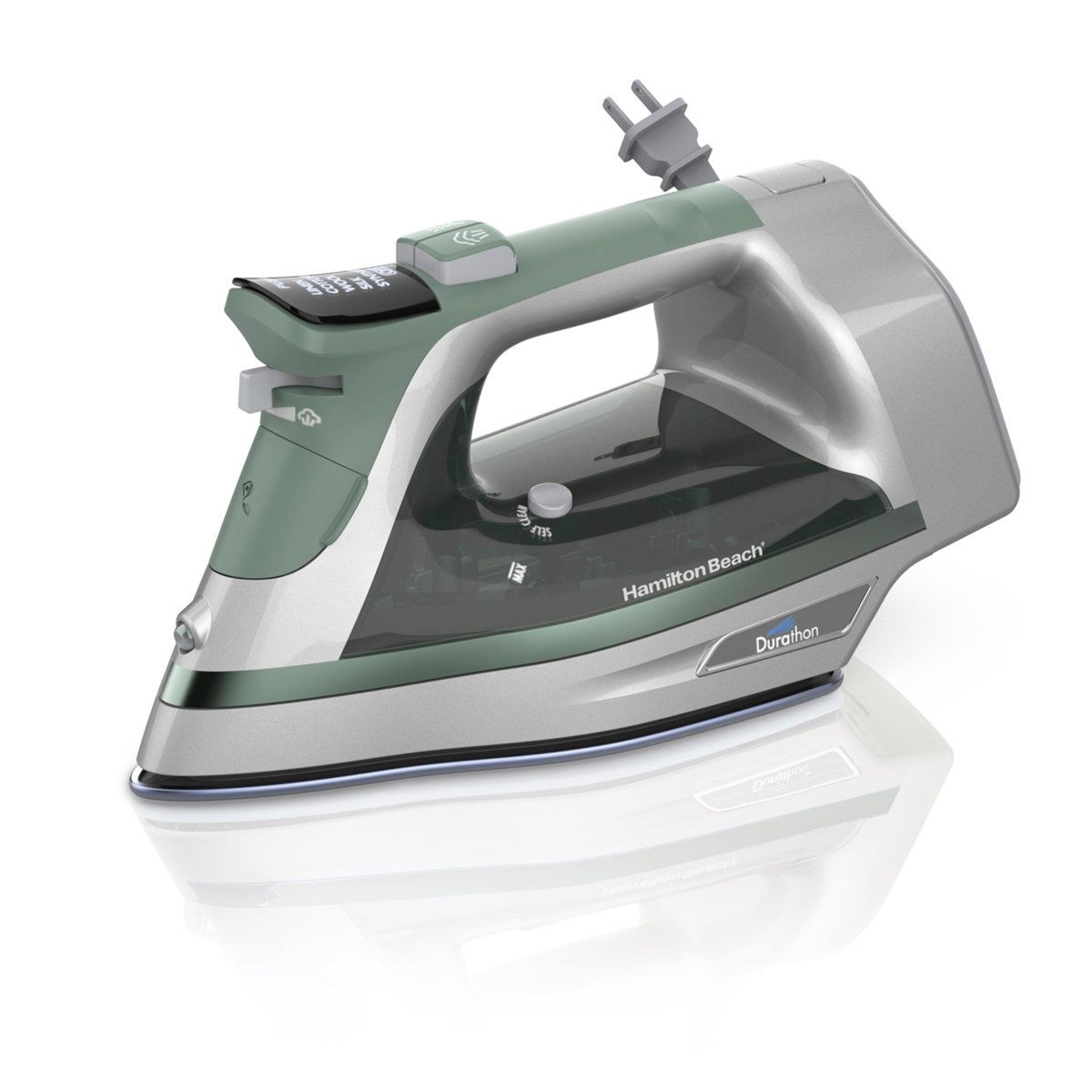 digital nonstick steam iron with retractable cord