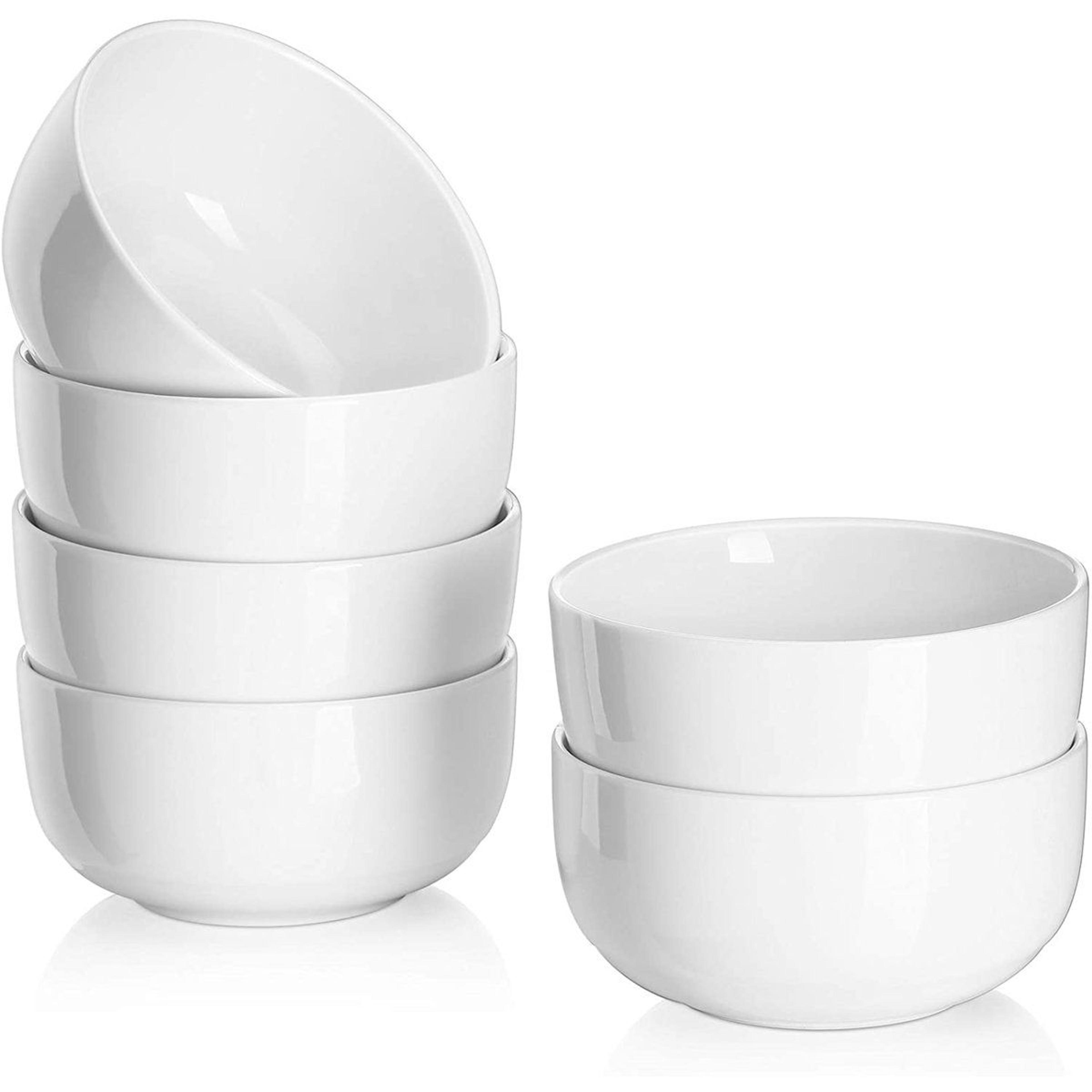 10 oz ceramic cereal bowls set of 6 for snacks desserts and meal prep