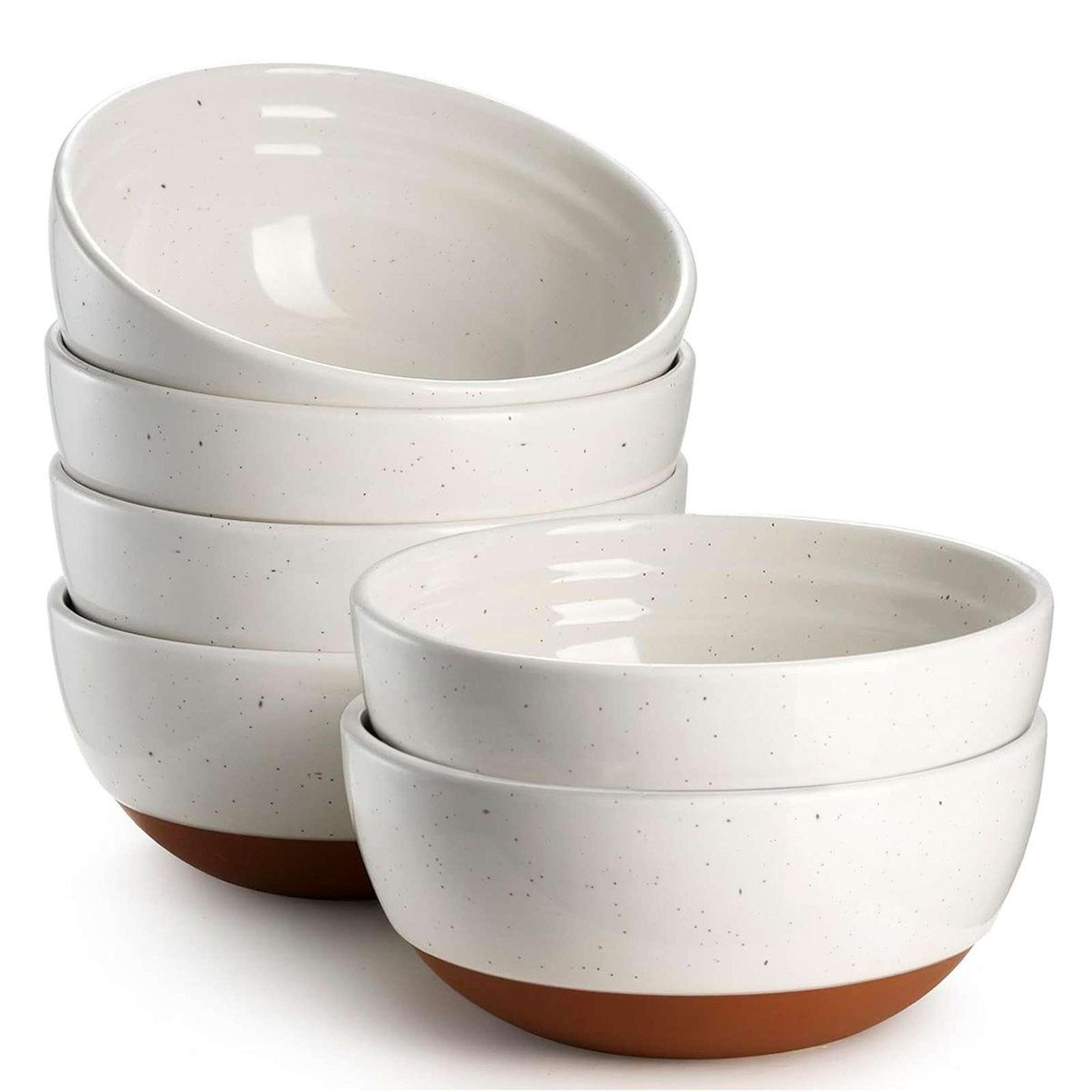 6 inch speckled cereal bowls set of 6 modern farmhouse stoneware