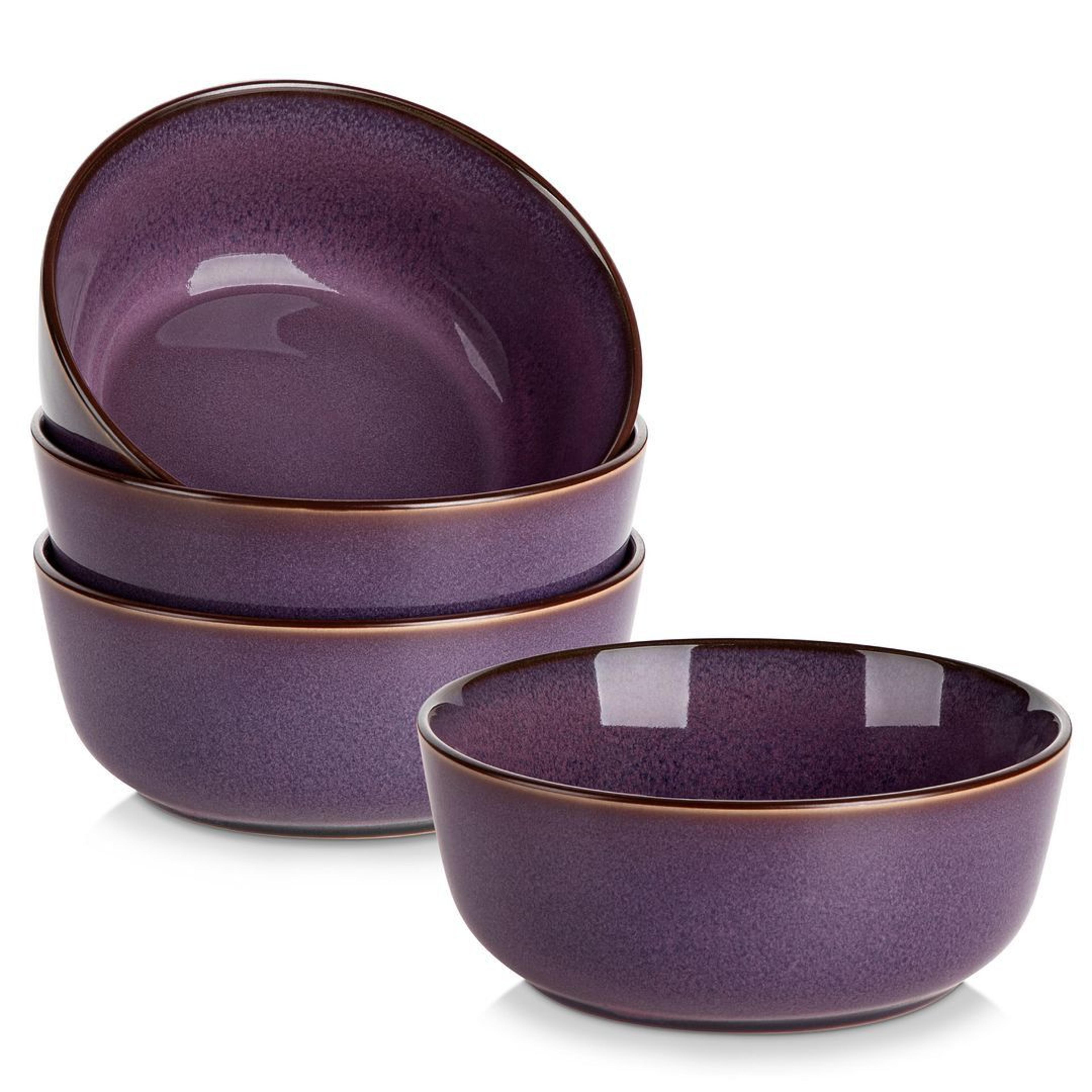 ceramic cereal bowls set of 4 kiln fired reactive glaze 25oz