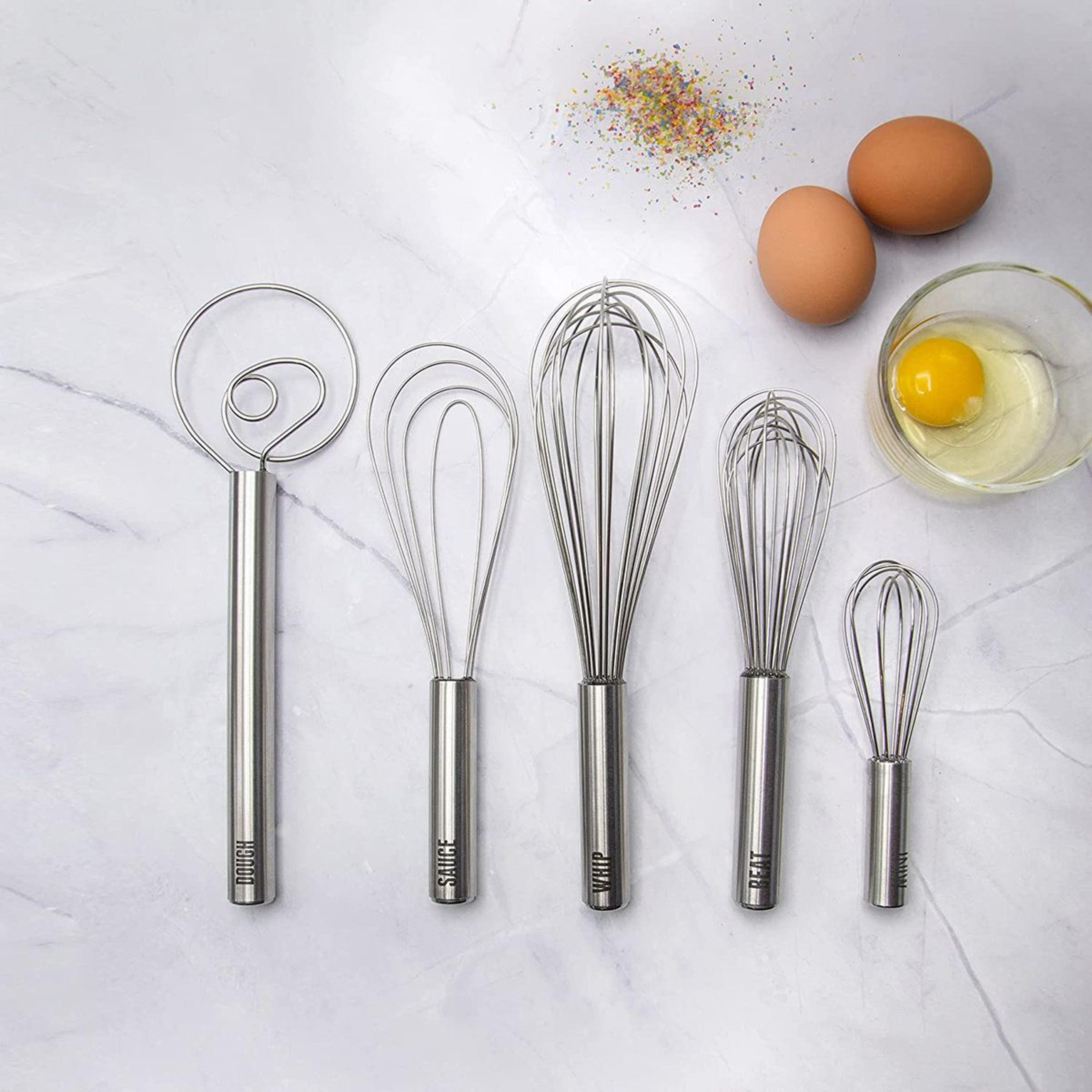 tovolo stainless steel whisk set of 5 for baking sauces and dough