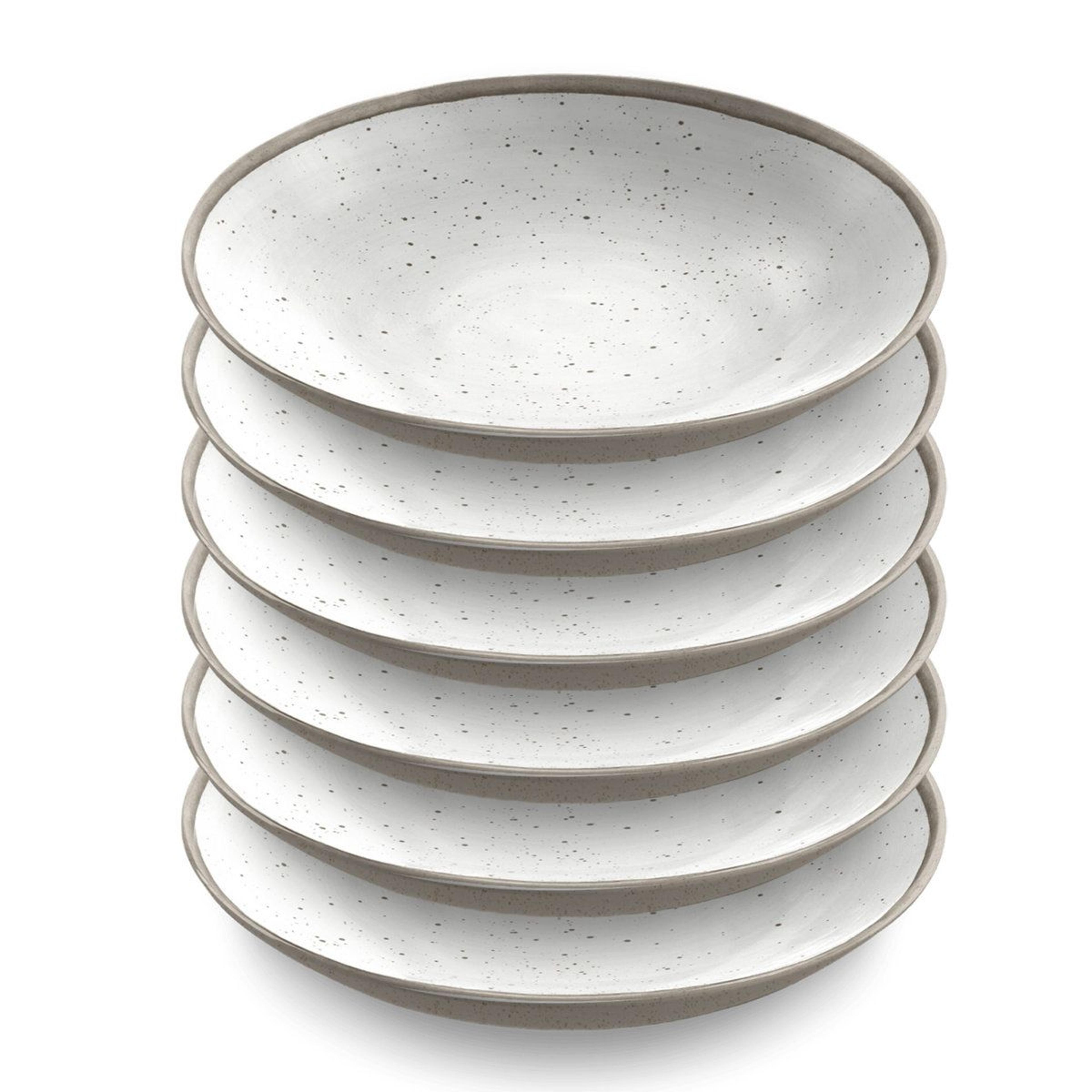 speckled melamine pasta bowls set of 6 durable 34 oz low bowls