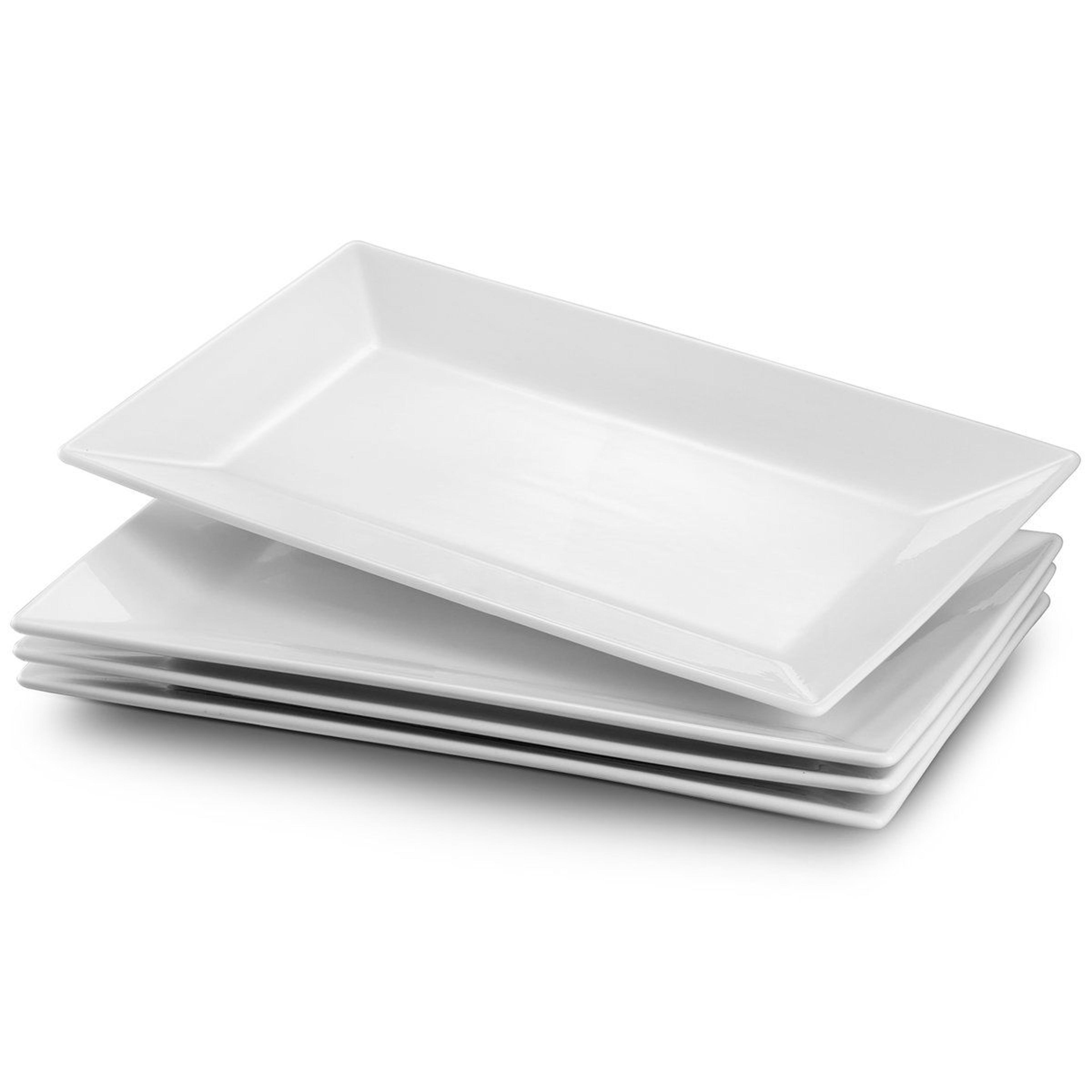 14 inch white ceramic serving platters set of 4 for entertaining and everyday dining