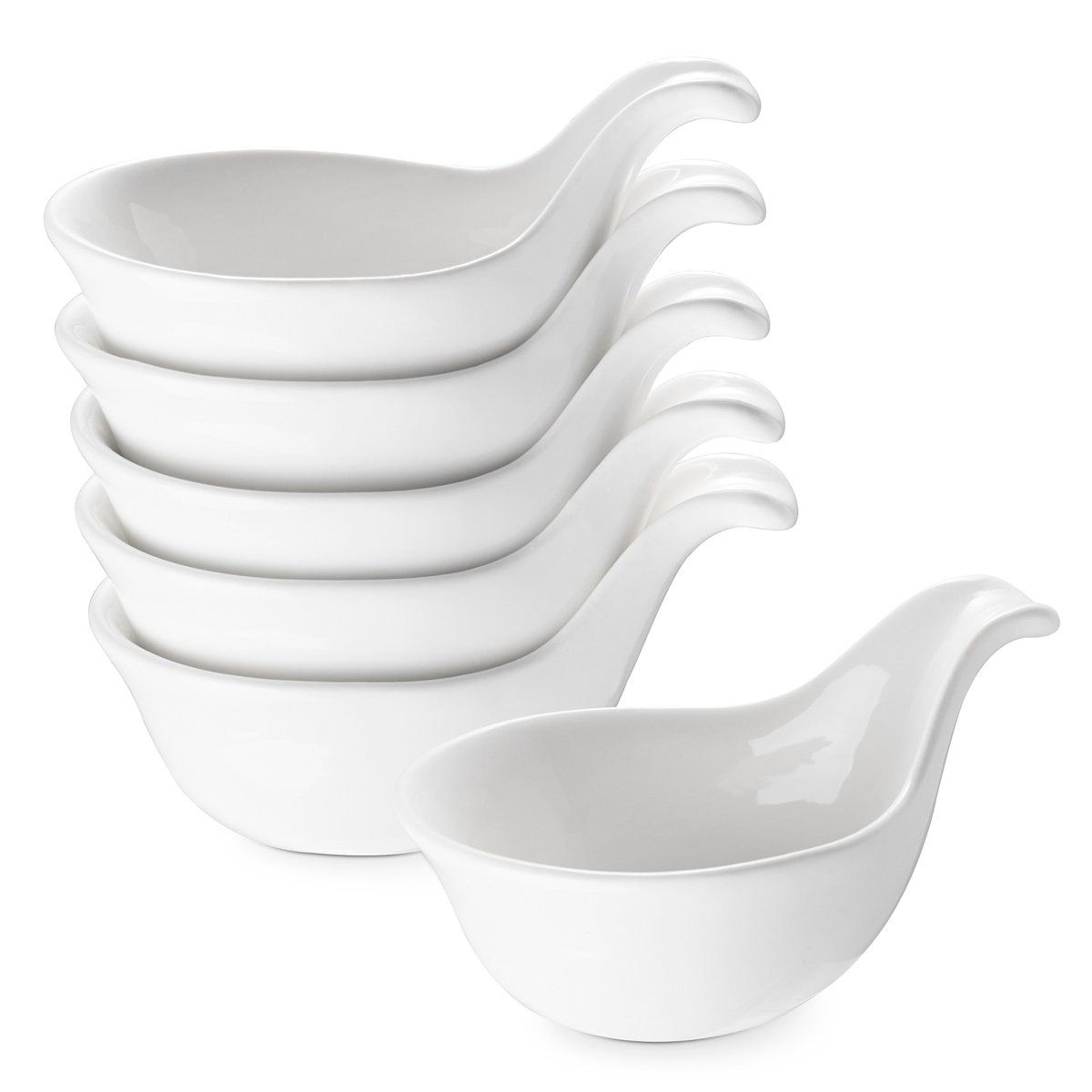 4.8 inch ceramic dipping bowls set of 6 with handles