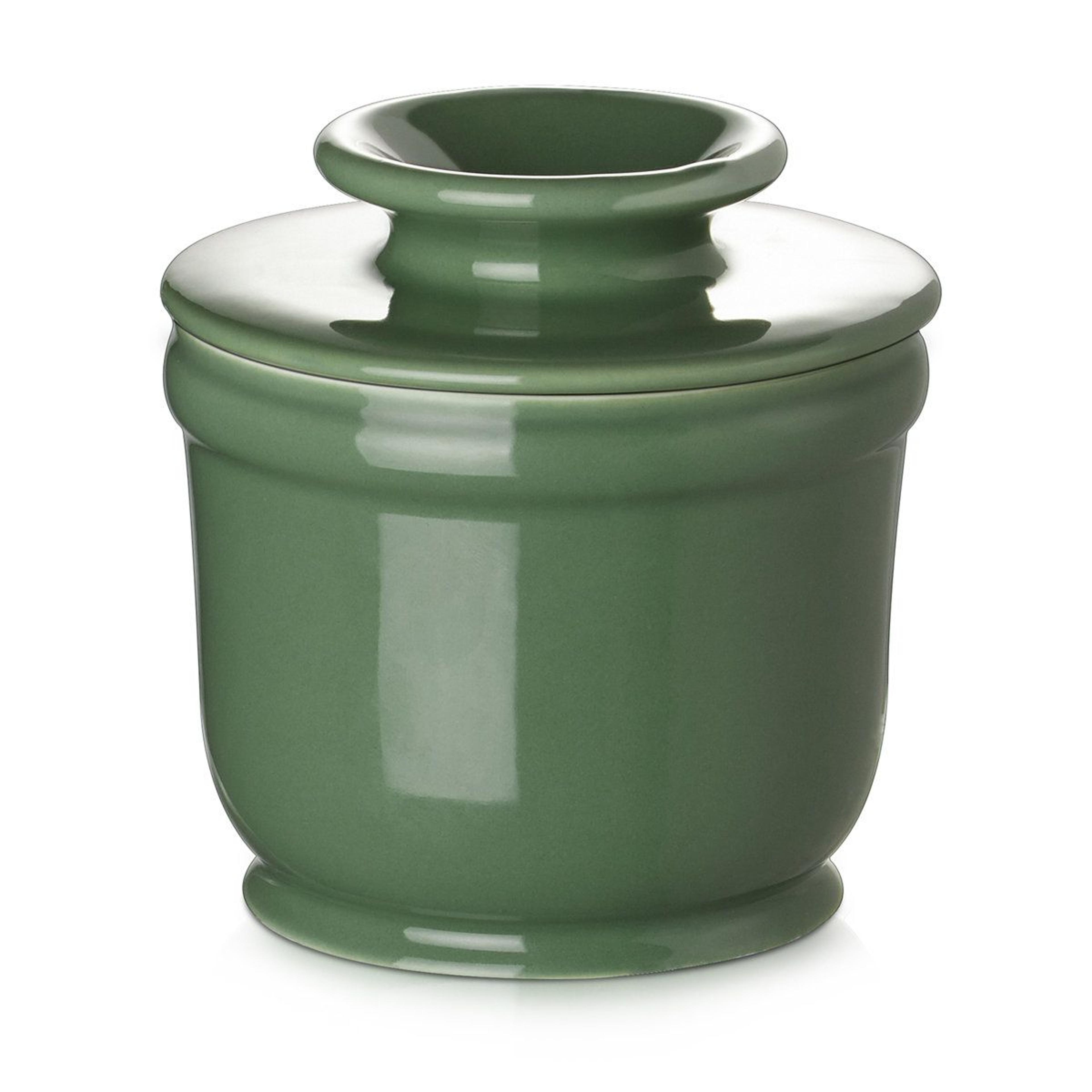 green french butter dish porcelain butter keeper with water line