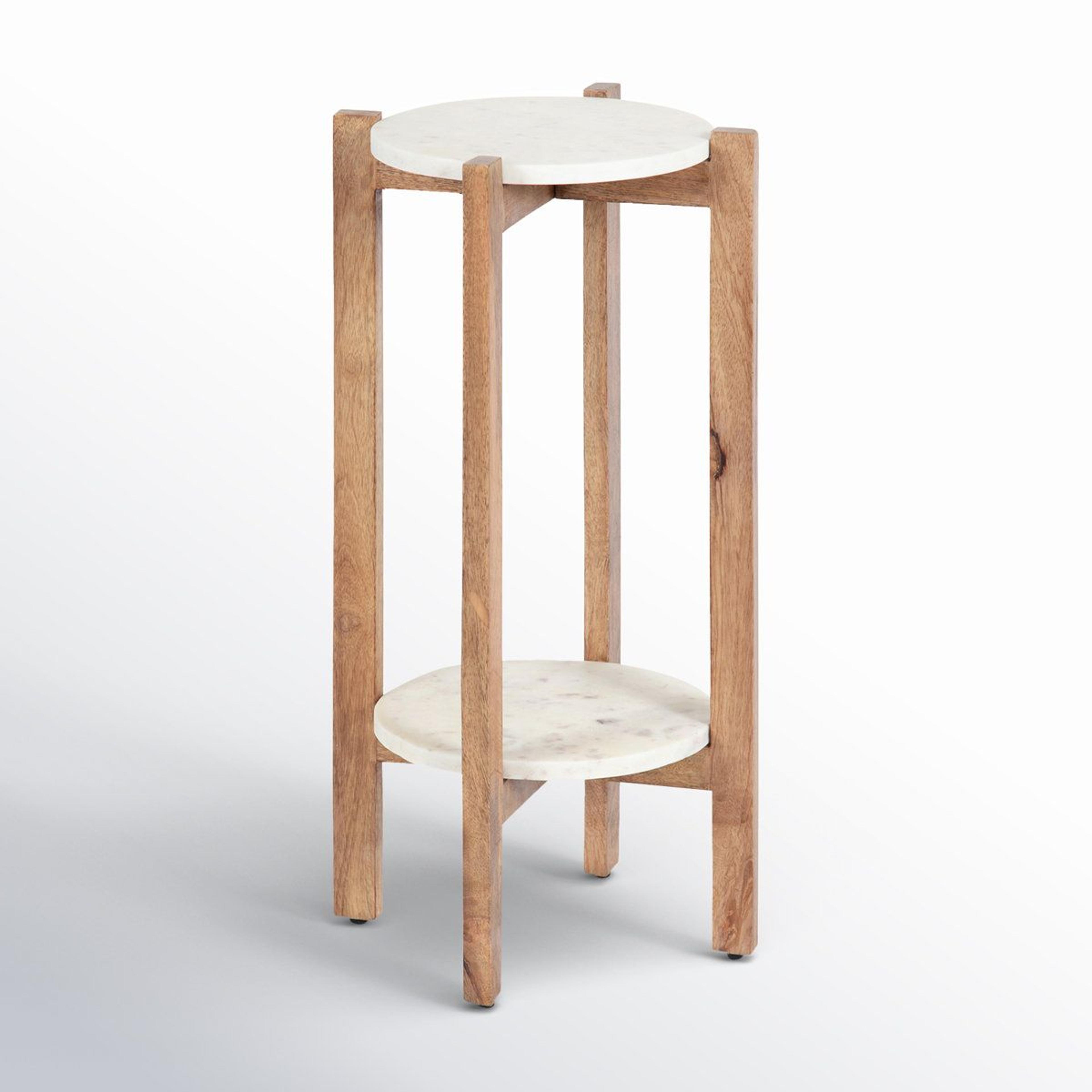 genuine marble end table and plant stand