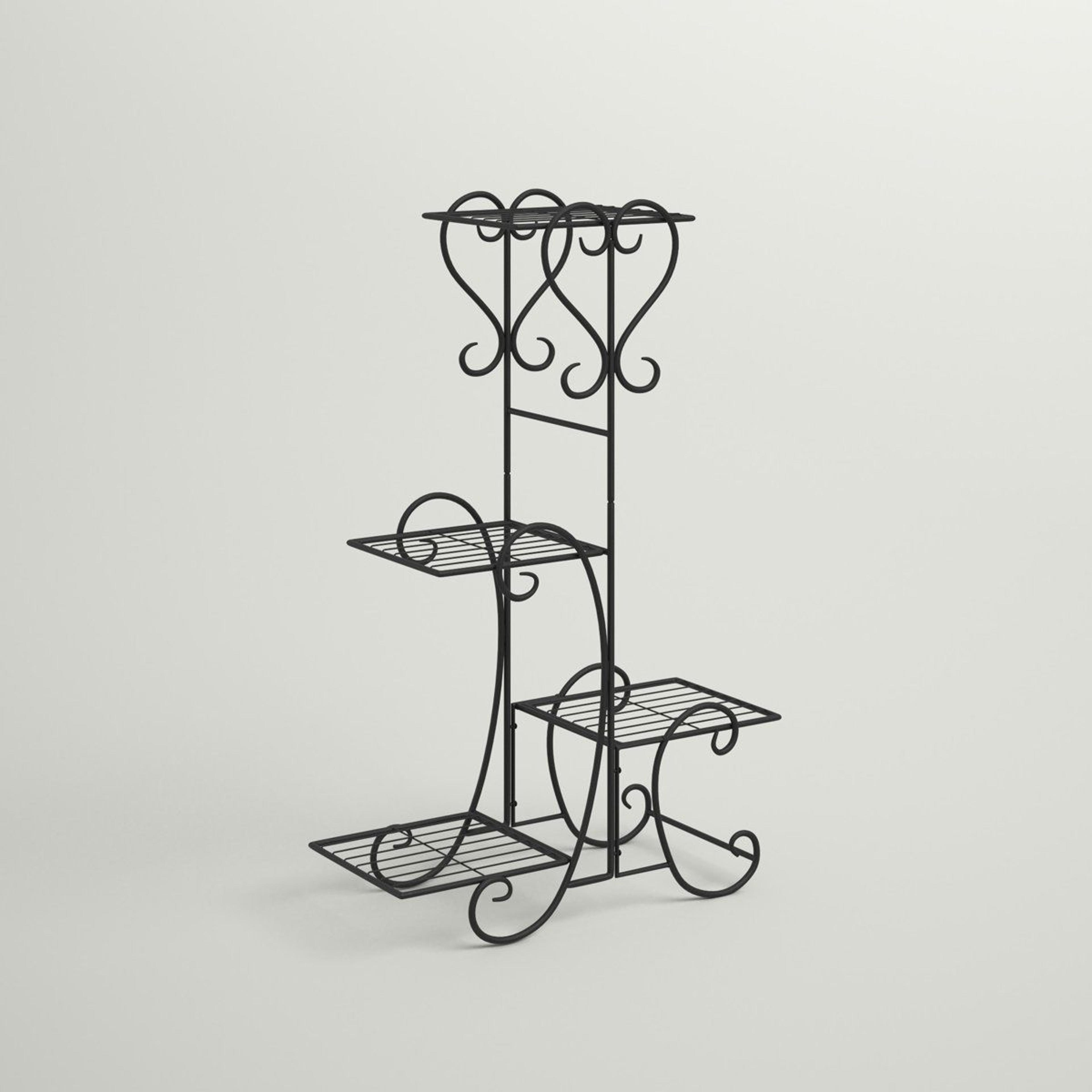 van houzen 4 tier metal plant stand black indoor plant holder