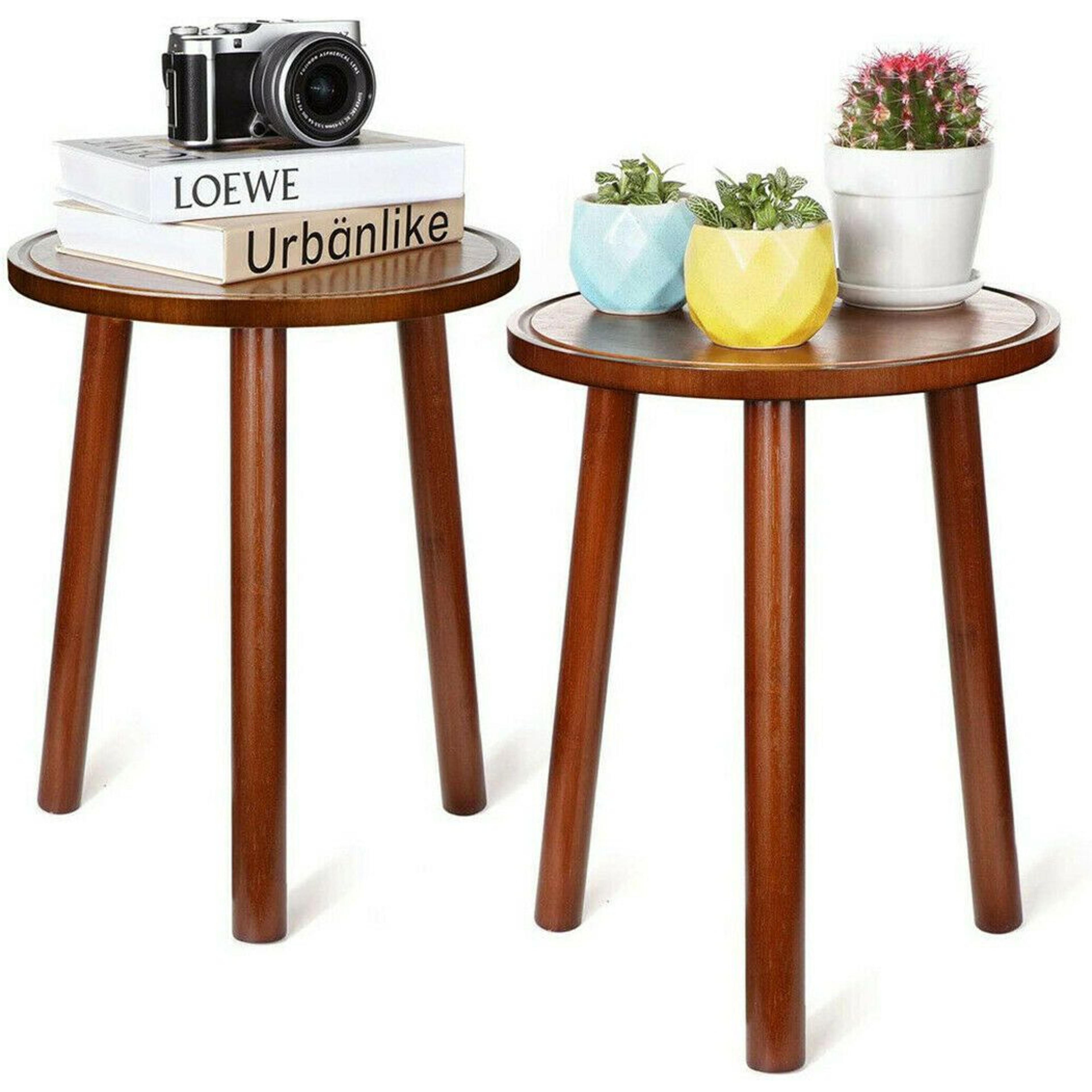 hillwix solid wood bamboo plant stand set of 2