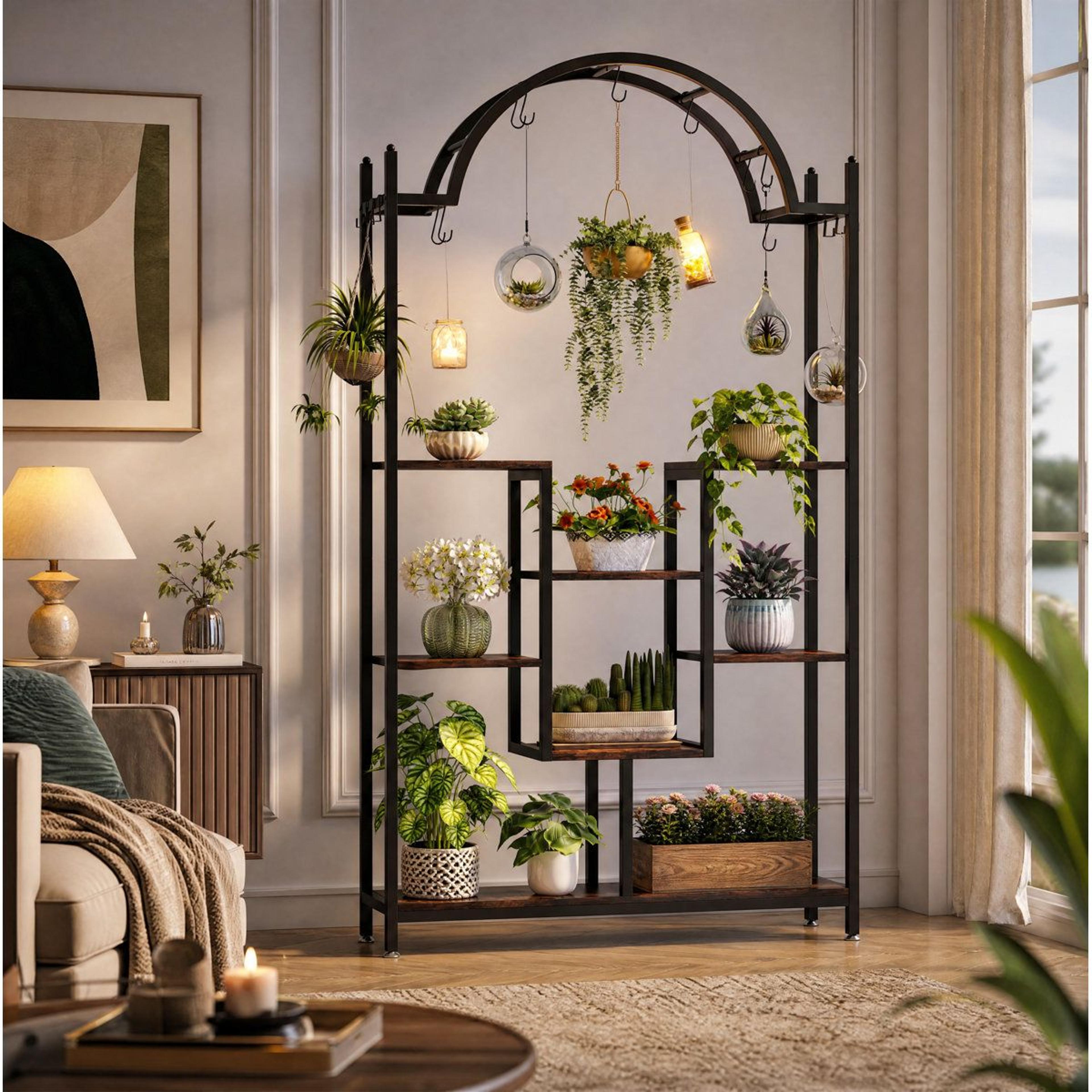 5 tier arched plant stand indoor outdoor plant shelf