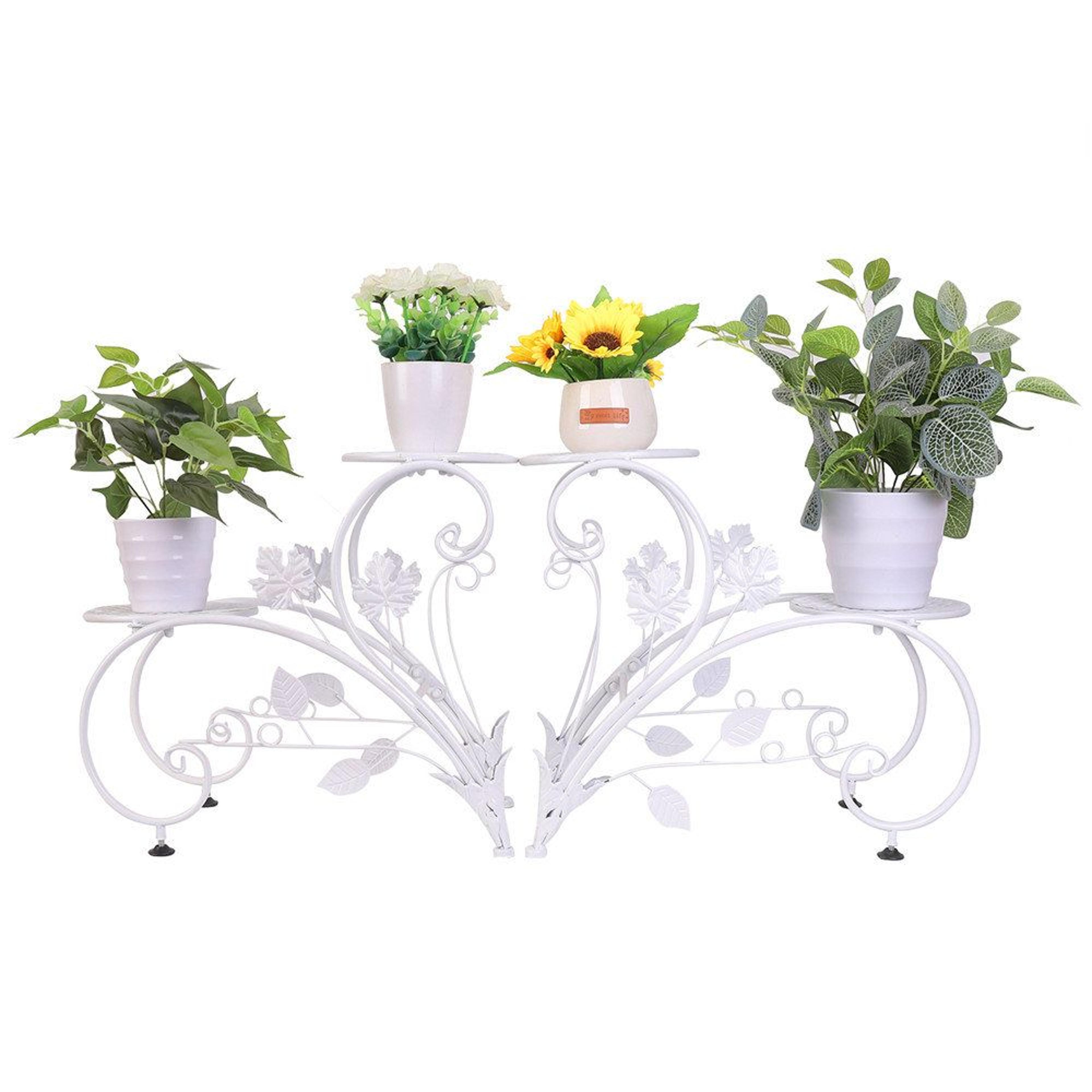 senter 4 tier iron plant stand set of 2 for indoor outdoor plant display