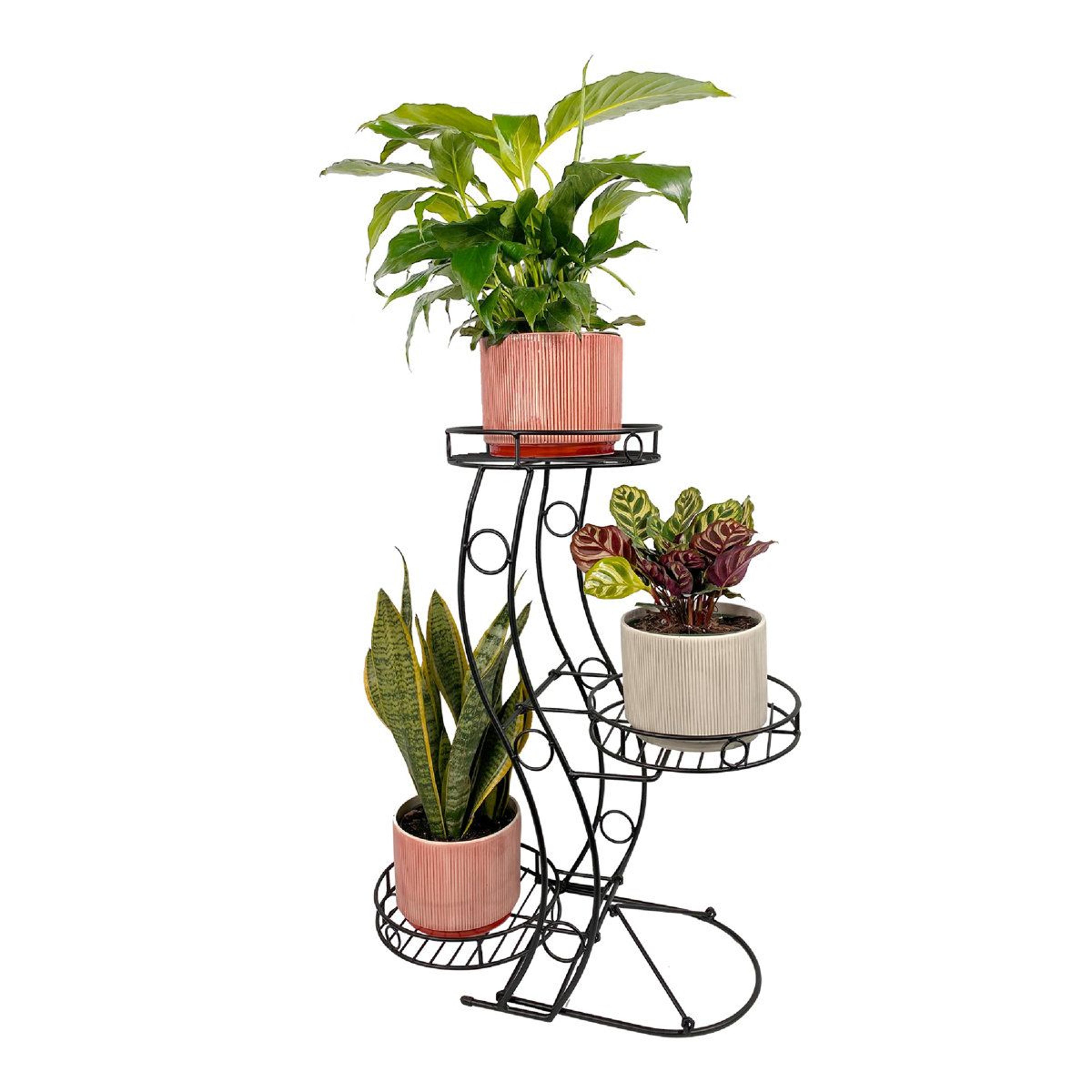 3 tier metal plant stand for indoor outdoor plants