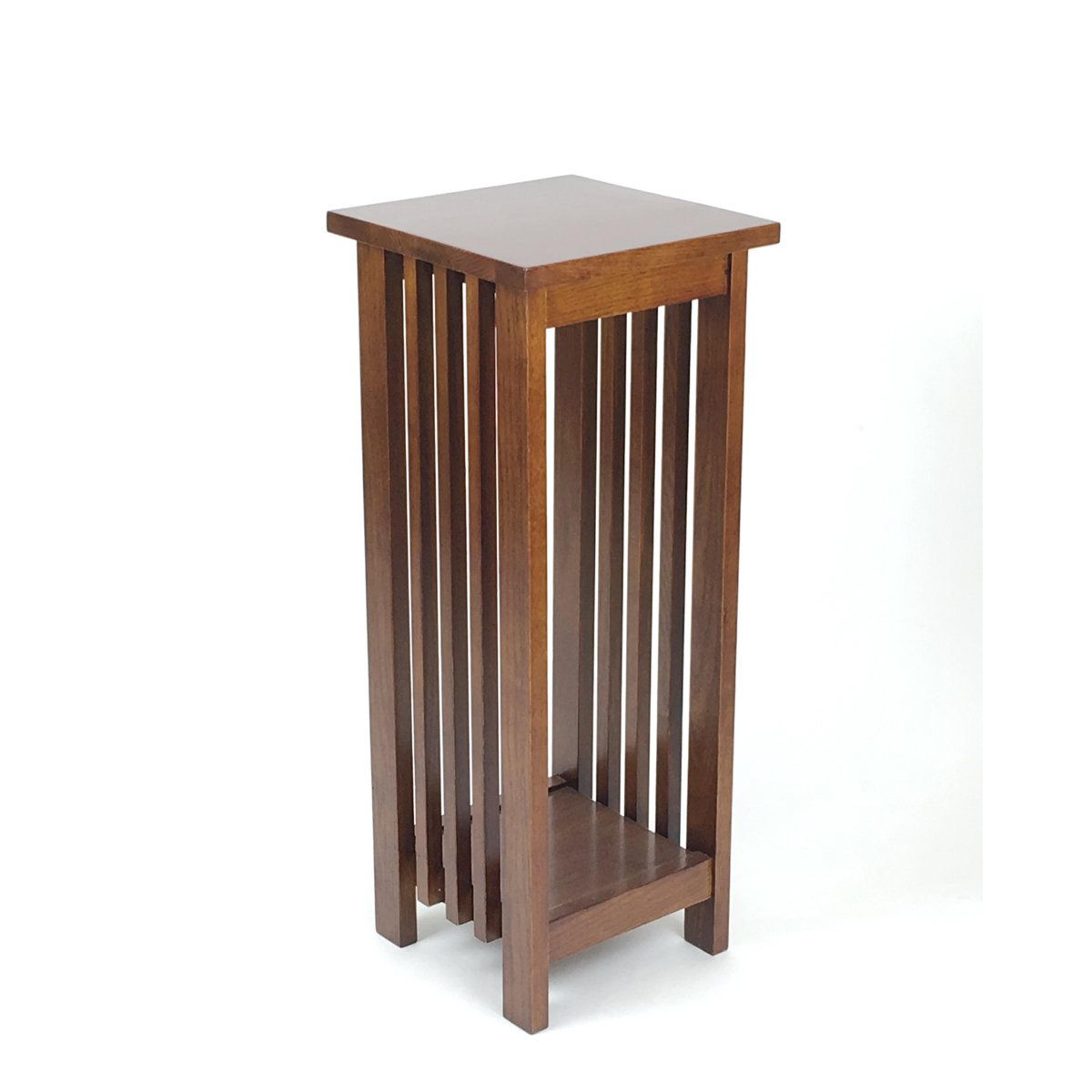 folcroft solid wood birch 2 tier plant stand for indoor plants and decor