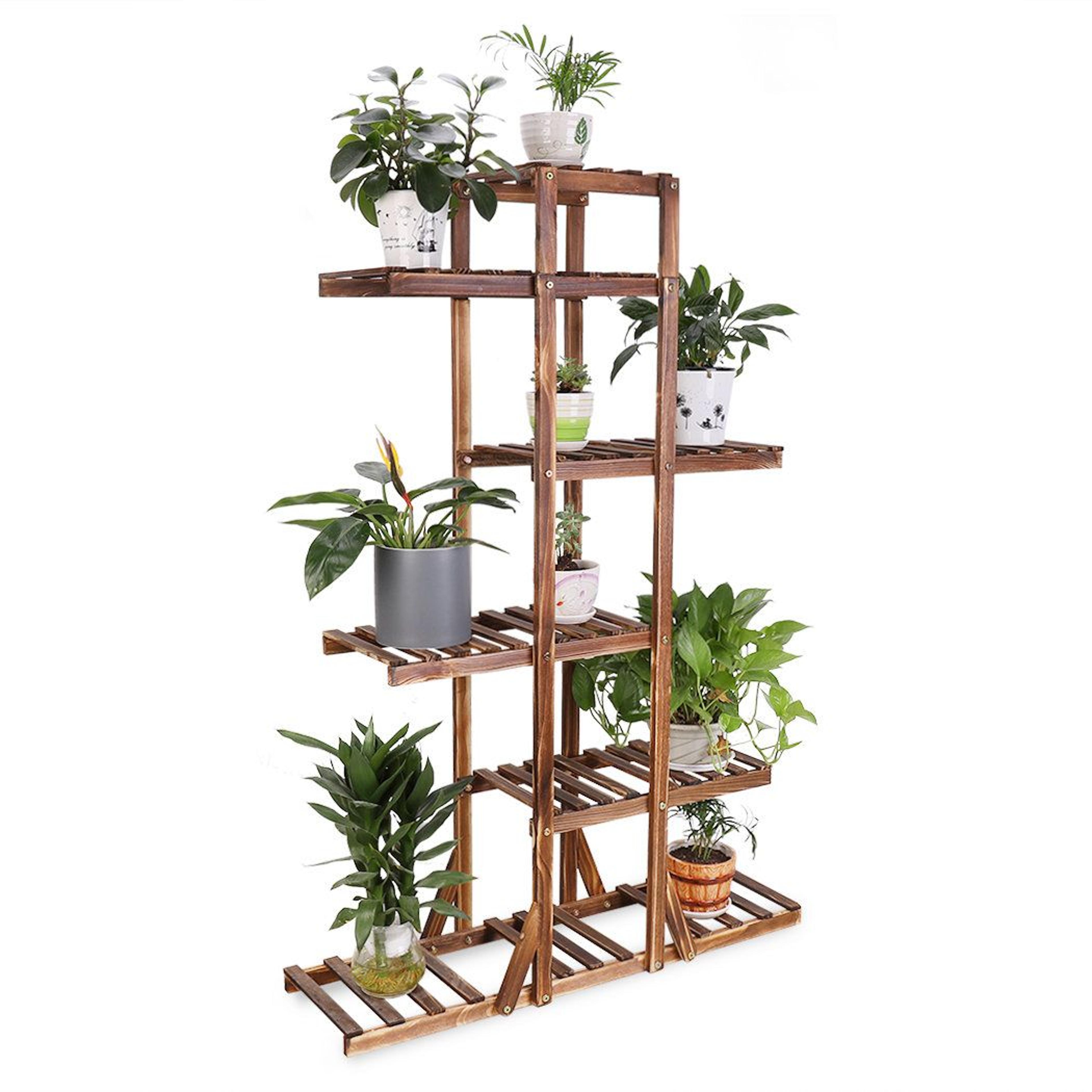 wardlow 6 tier wooden plant stand space saving flower display rack