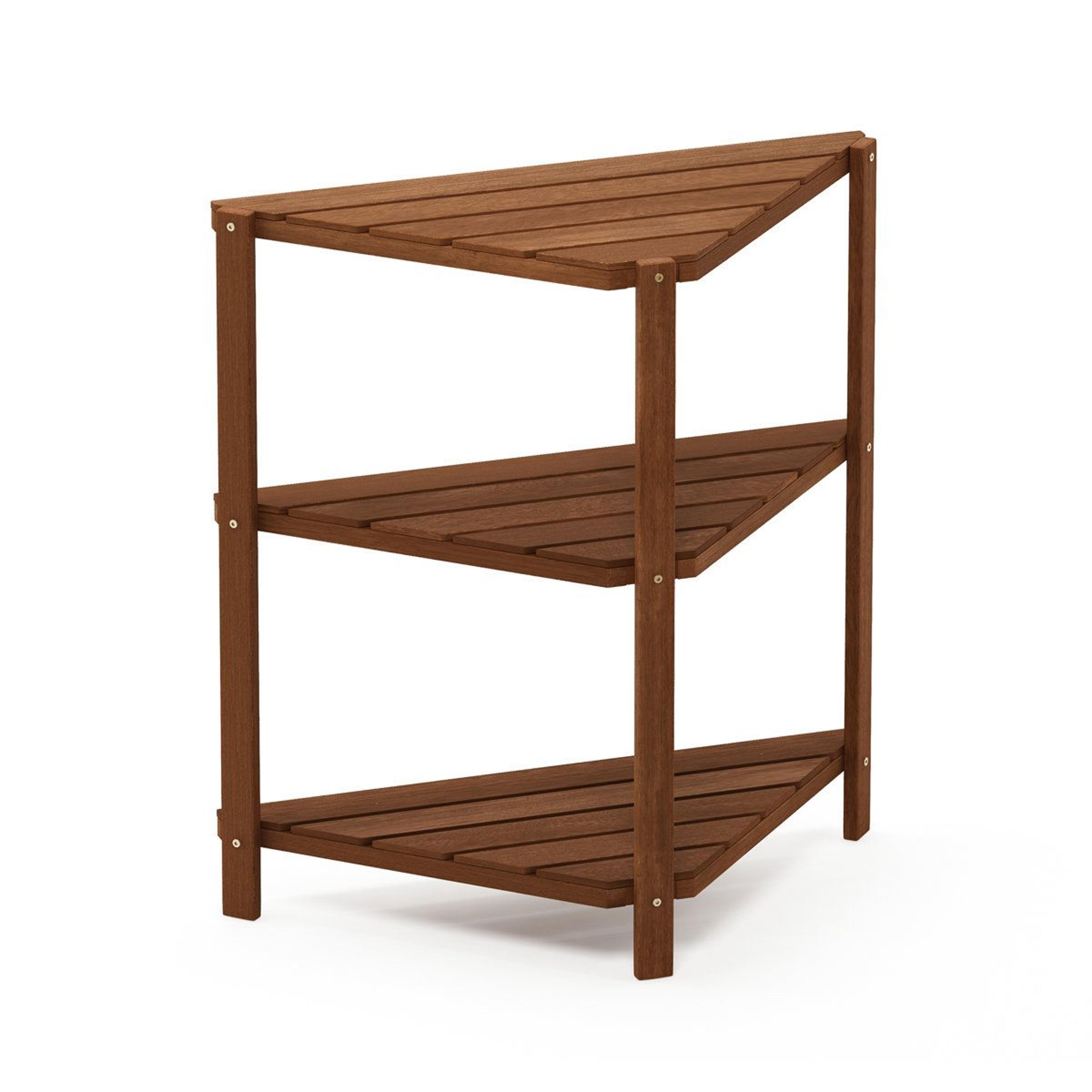 birch lane arlen triangular corner plant stand 3 tier solid wood display shelf