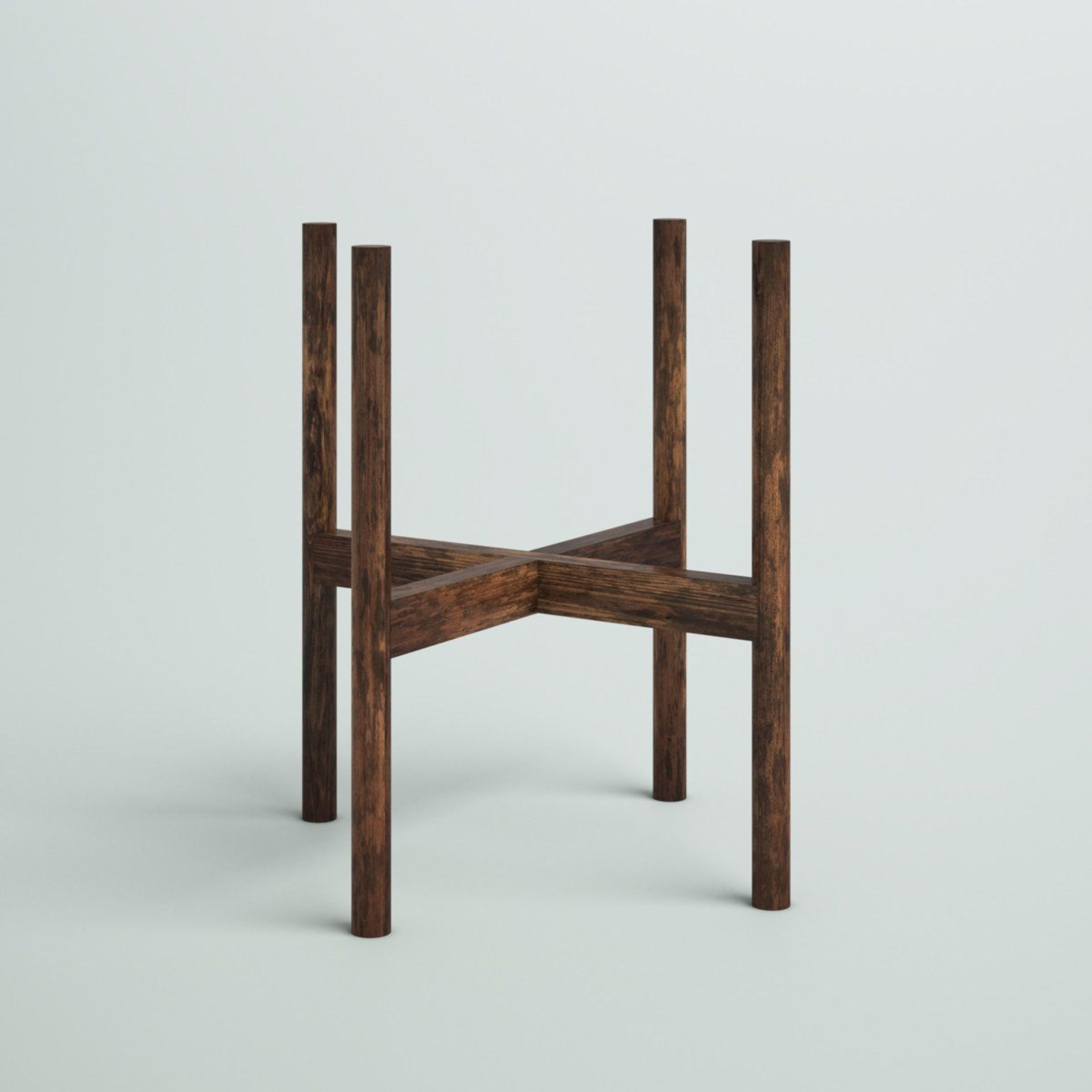 holmgren solid wood plant stand indoor walnut 1 tier