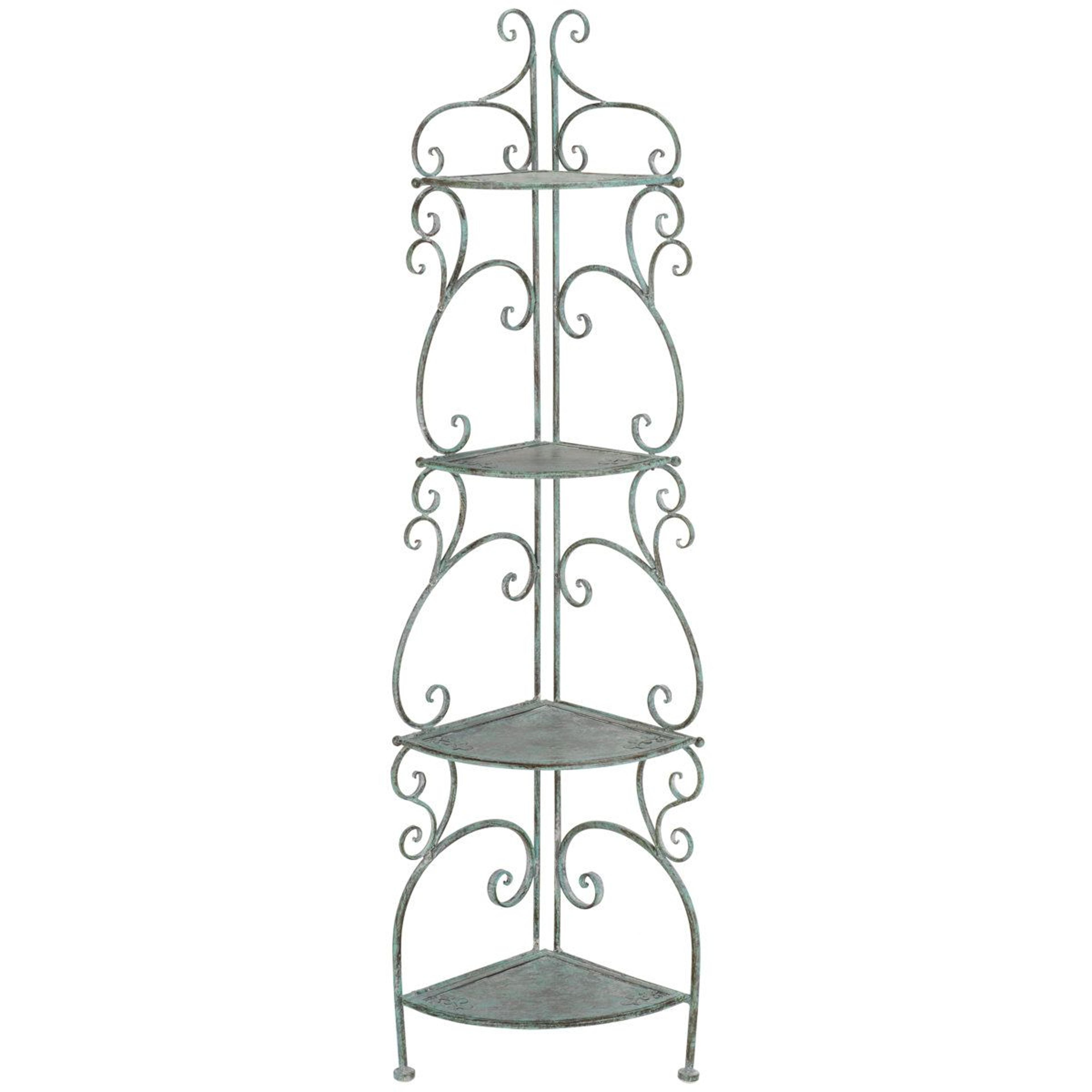 vannesa 4 tier metal corner plant stand for indoor and outdoor display