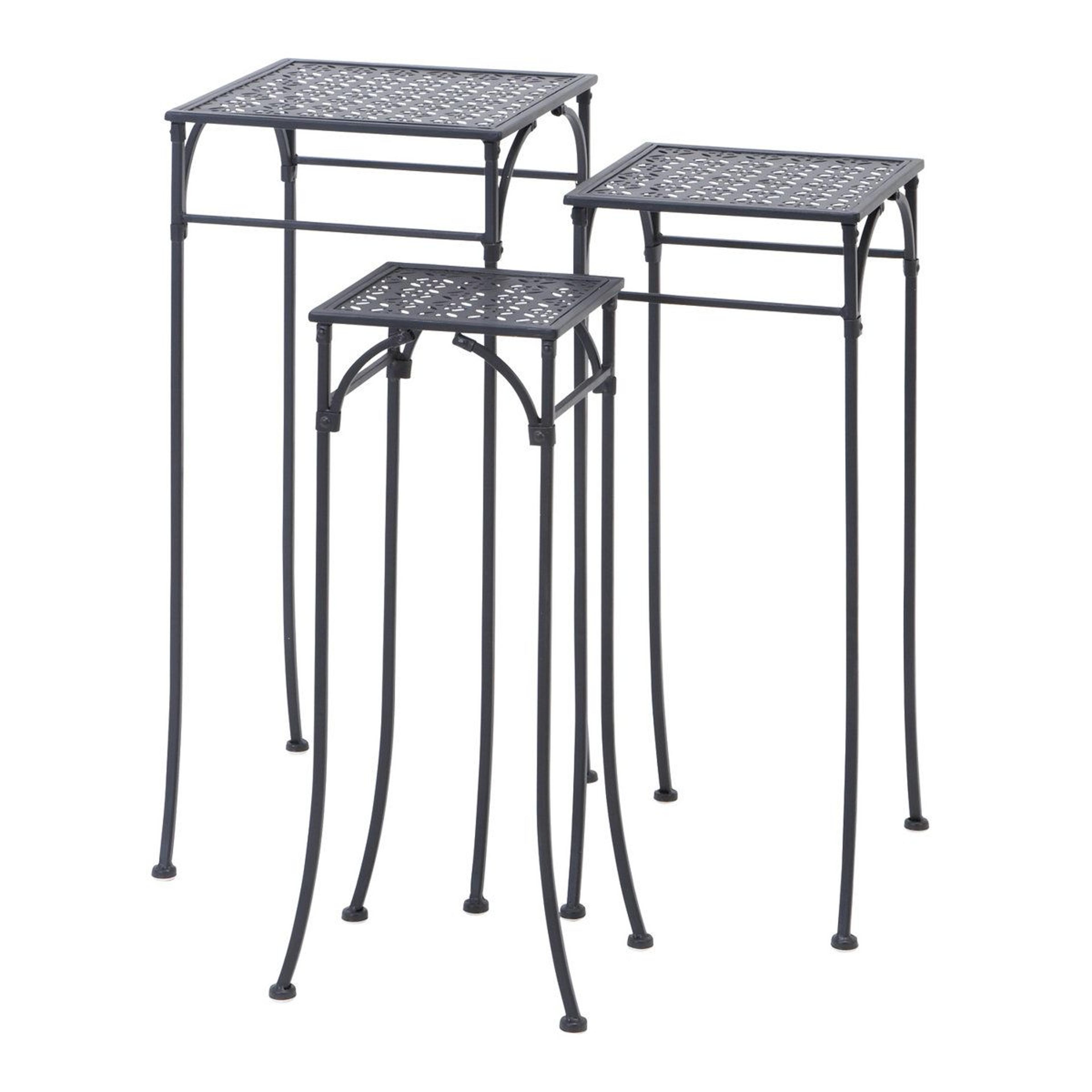 bayern black metal 3 piece nesting plant stand set