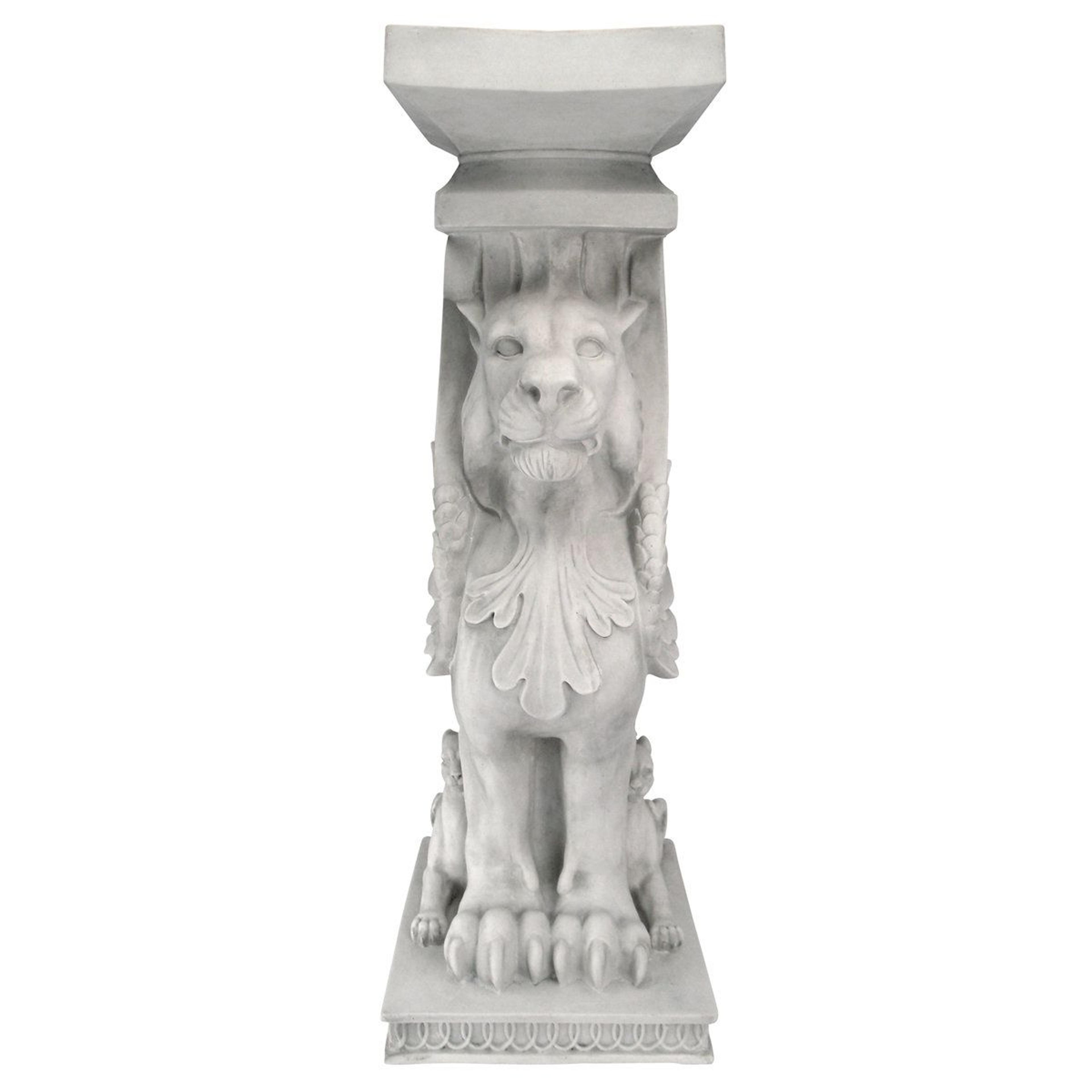 sundorne winged lion decorative pedestal plant stand