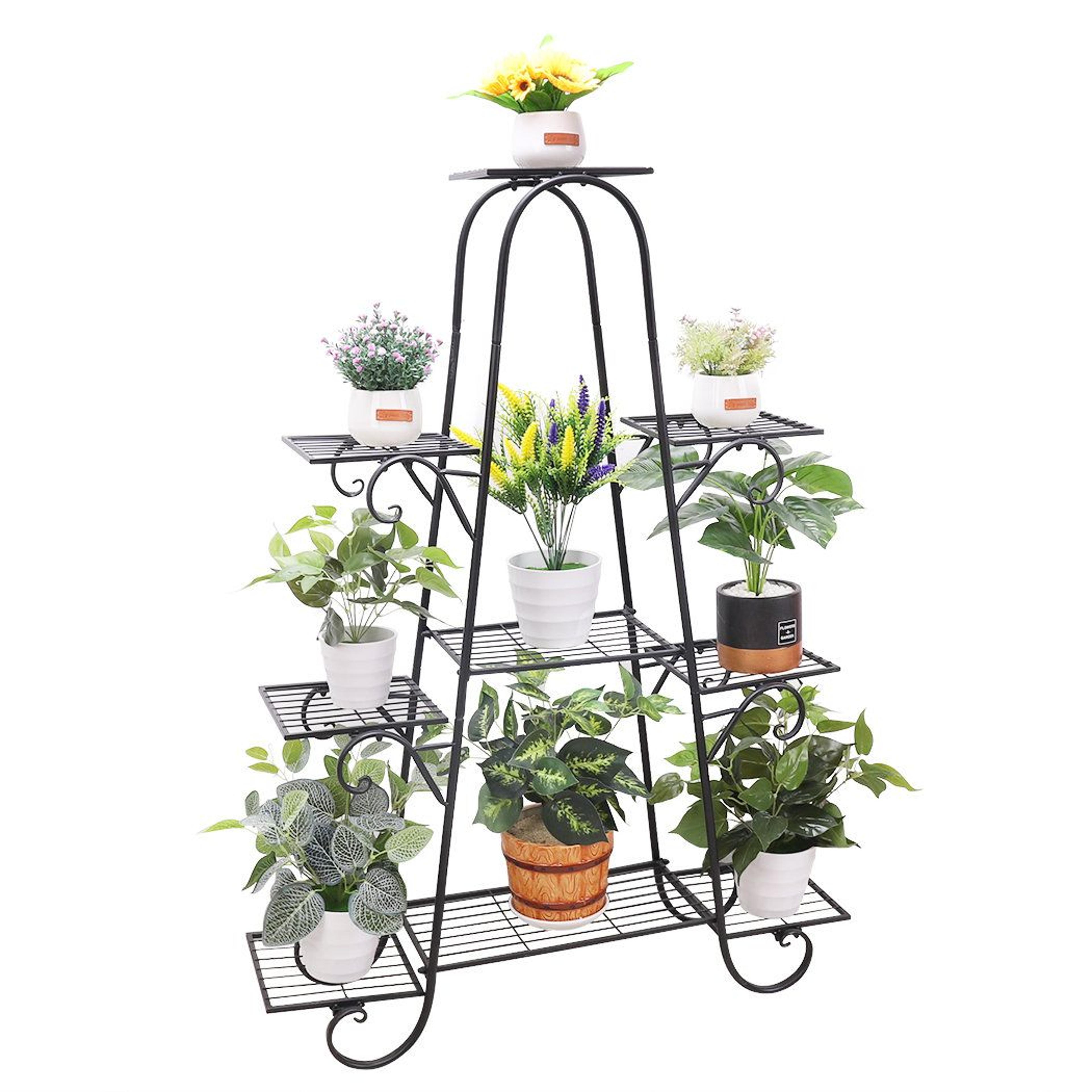 mantua 9 tier iron plant stand multi tiered indoor outdoor flower display rack