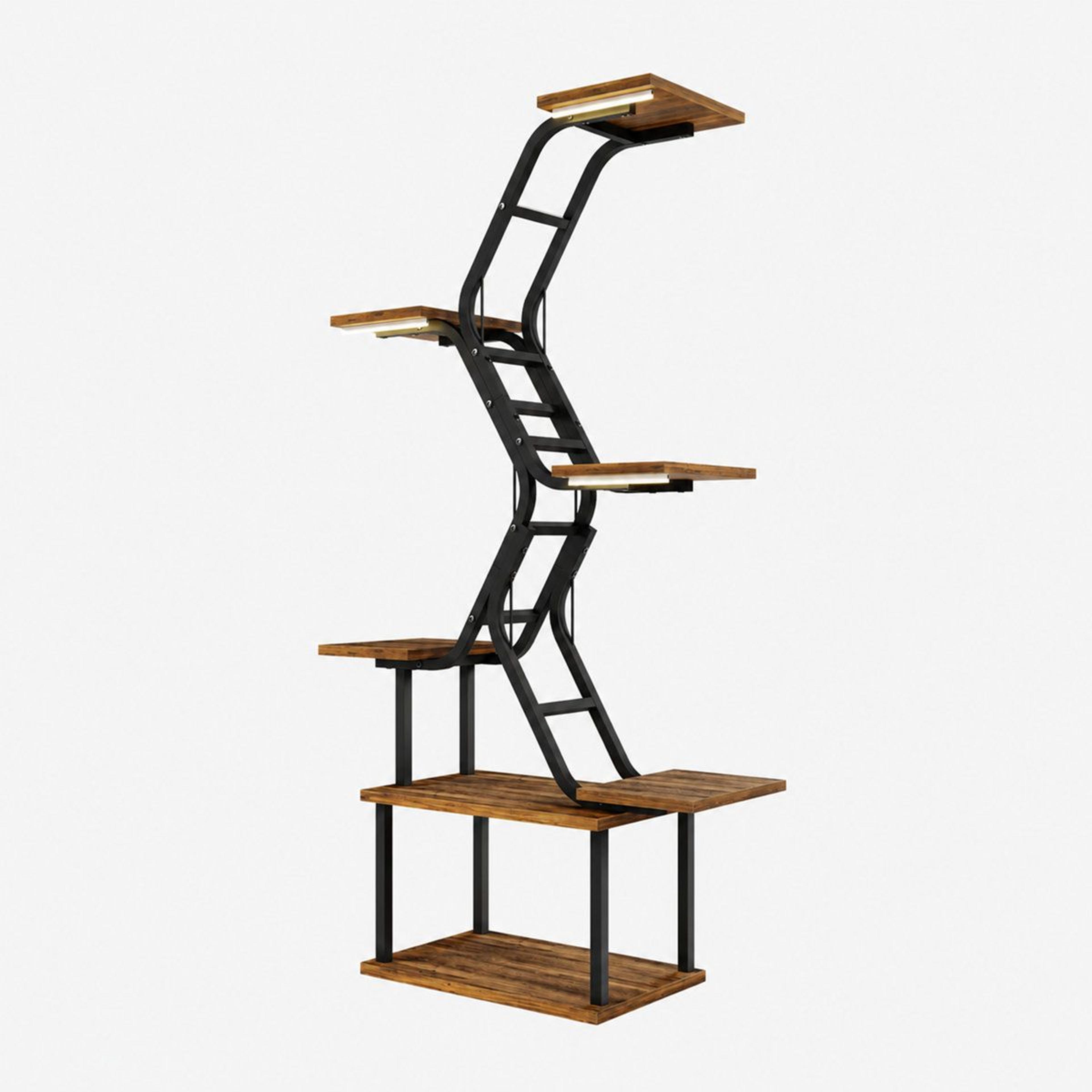 65 inch 7 tier indoor plant stand with led grow light and metal frame