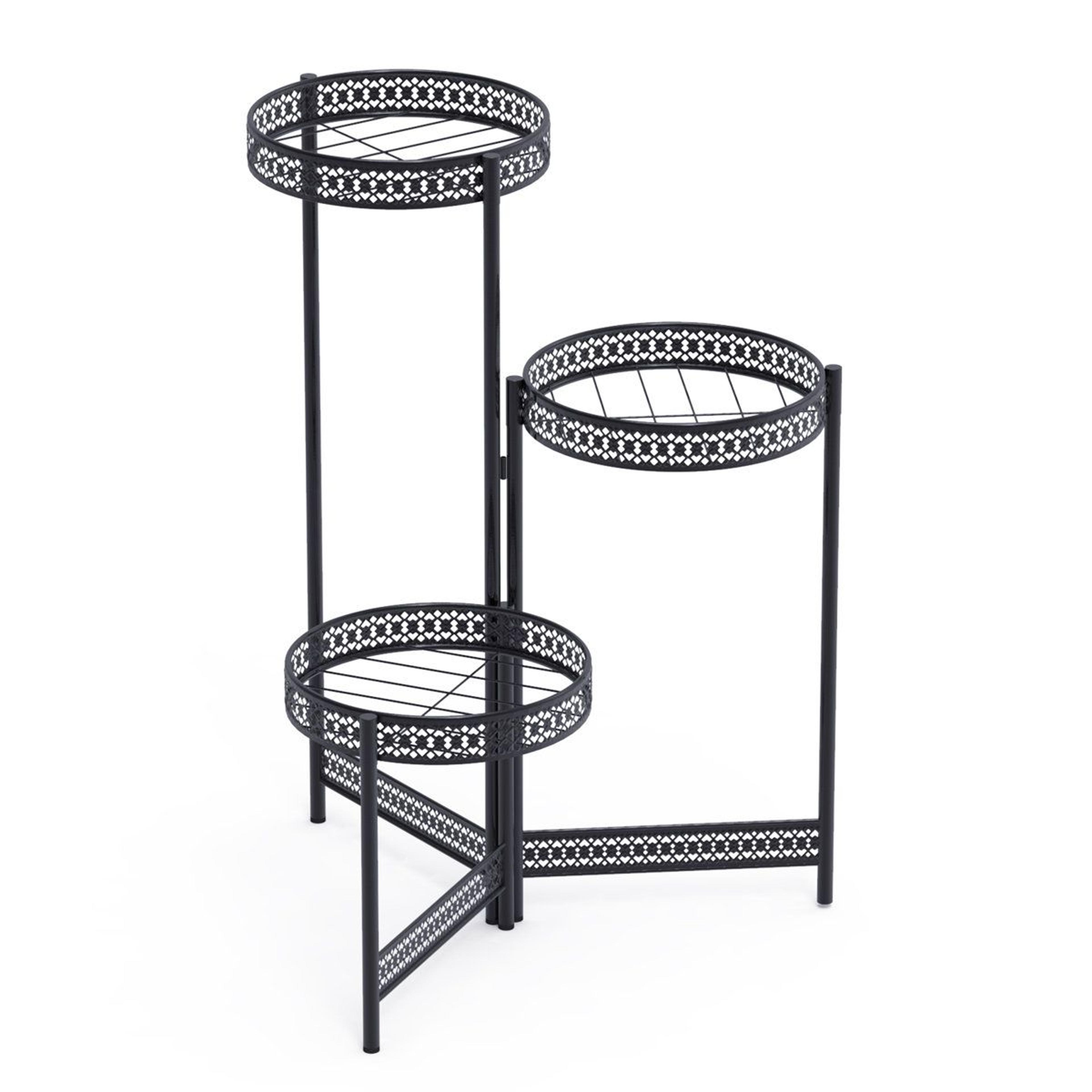 larysa 3 tier round plant stand indoor outdoor space saving plant holder