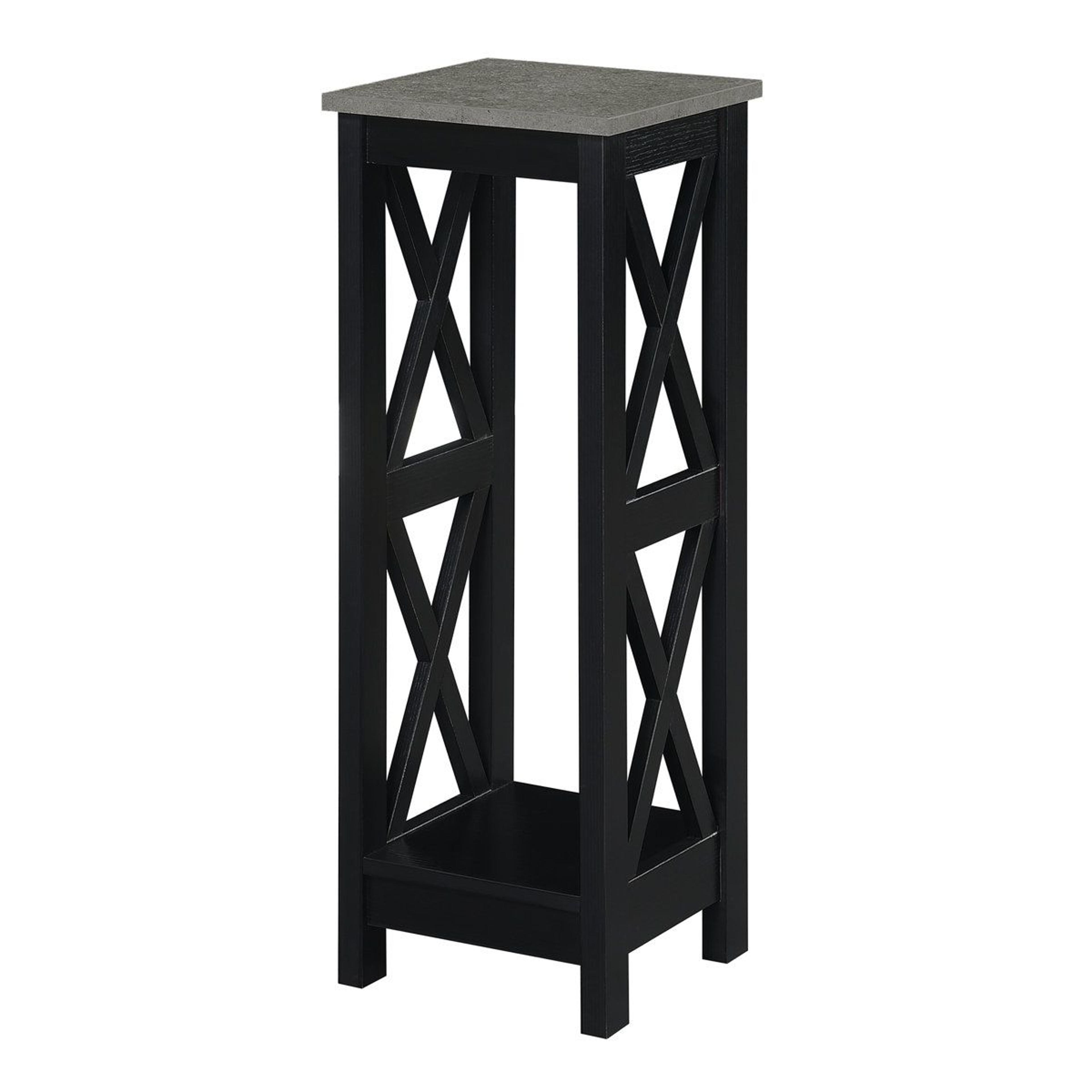 mandeville tall black plant stand single tier display table