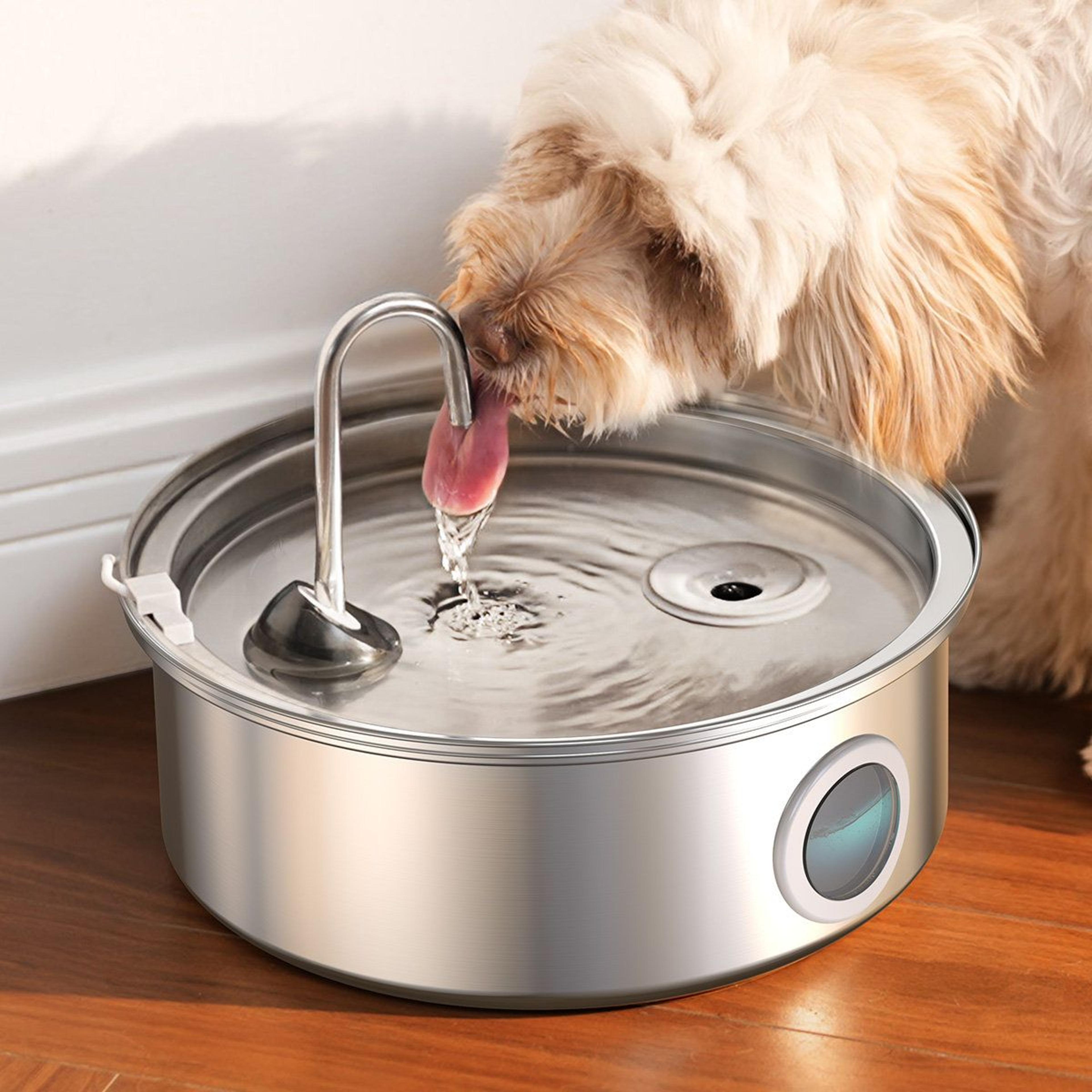 oneisall 7l stainless steel dog water fountain with triple filtration