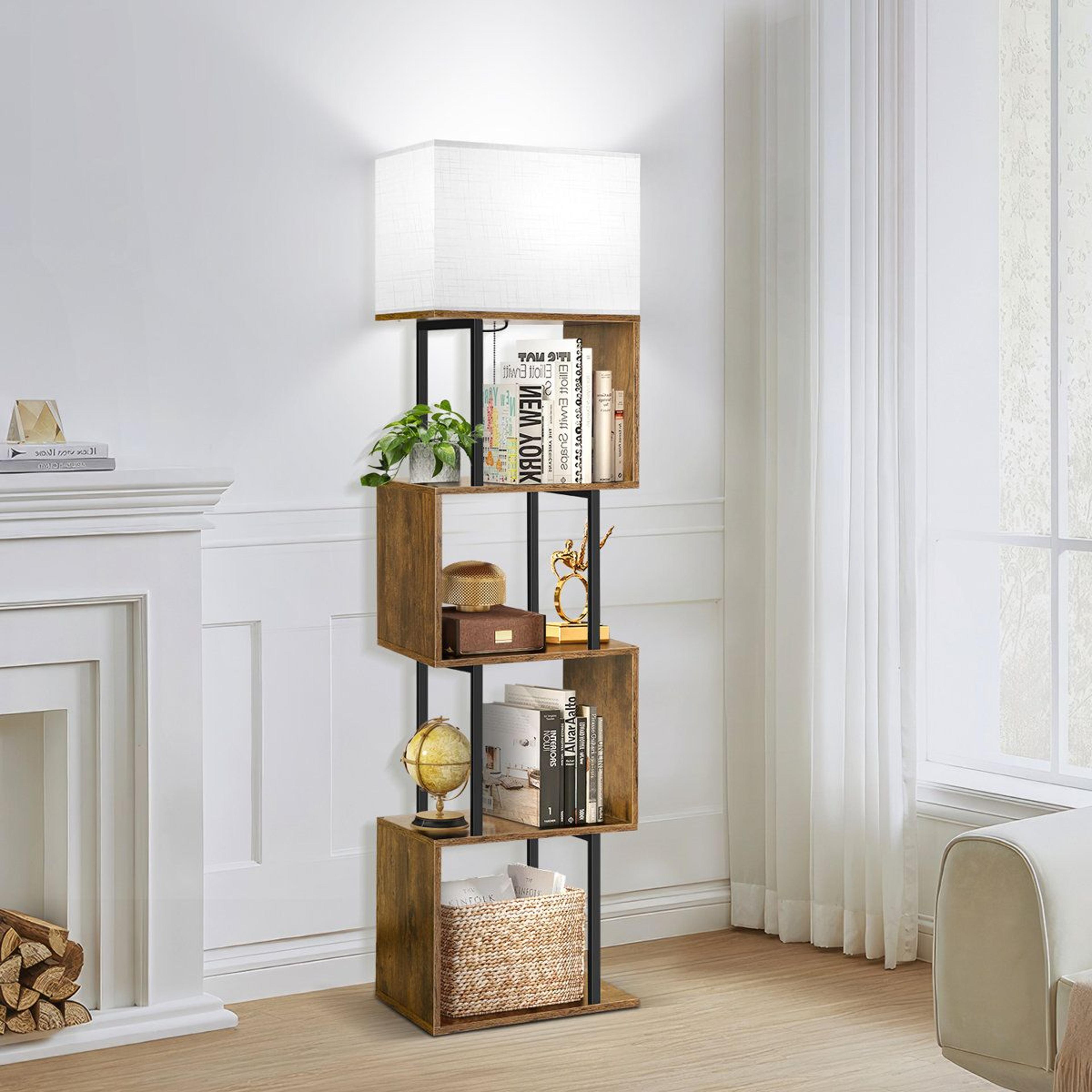 codrina 59 inch led bookcase floor lamp with remote control and 3 color settings