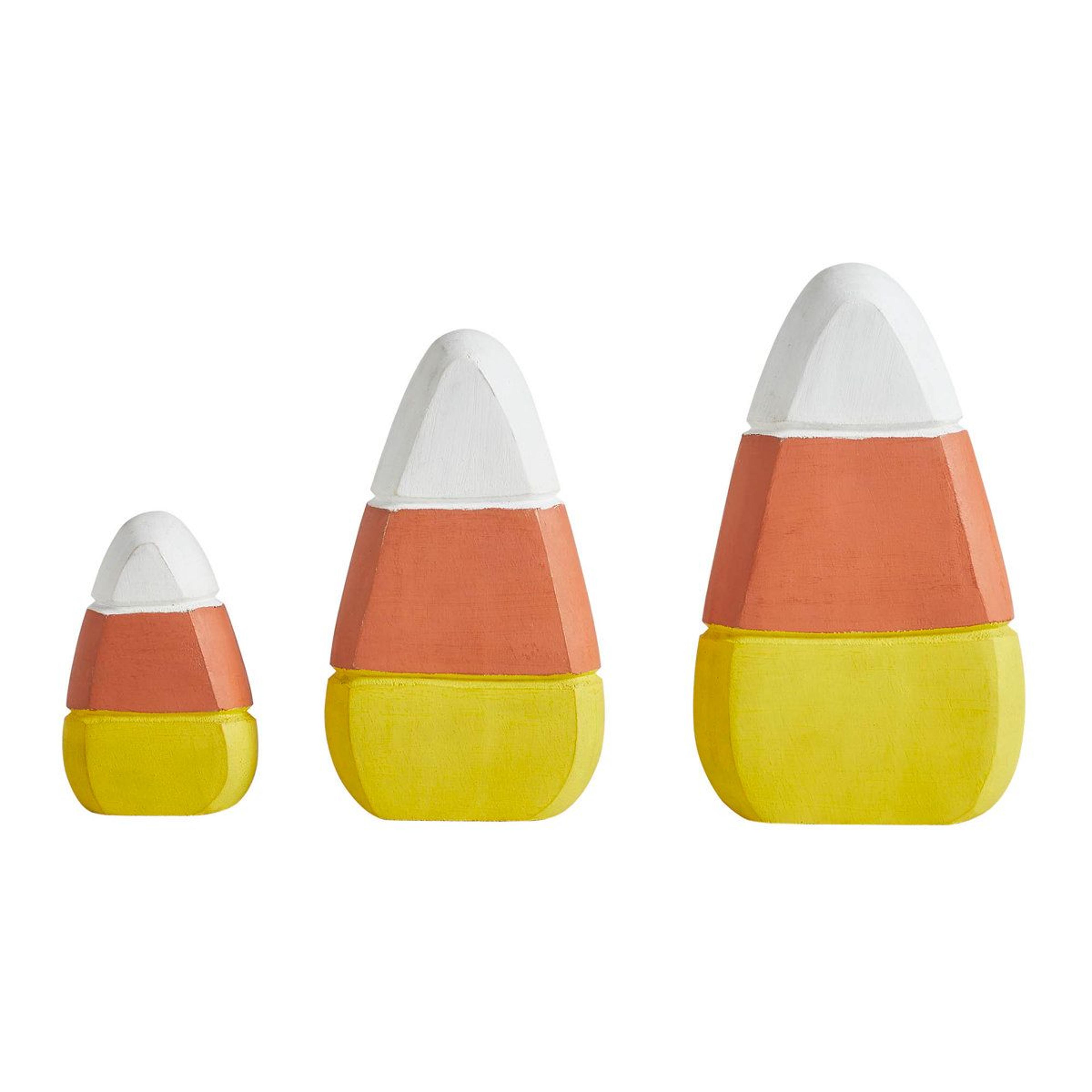 rustic candy corn decor set of 3 wooden halloween accents