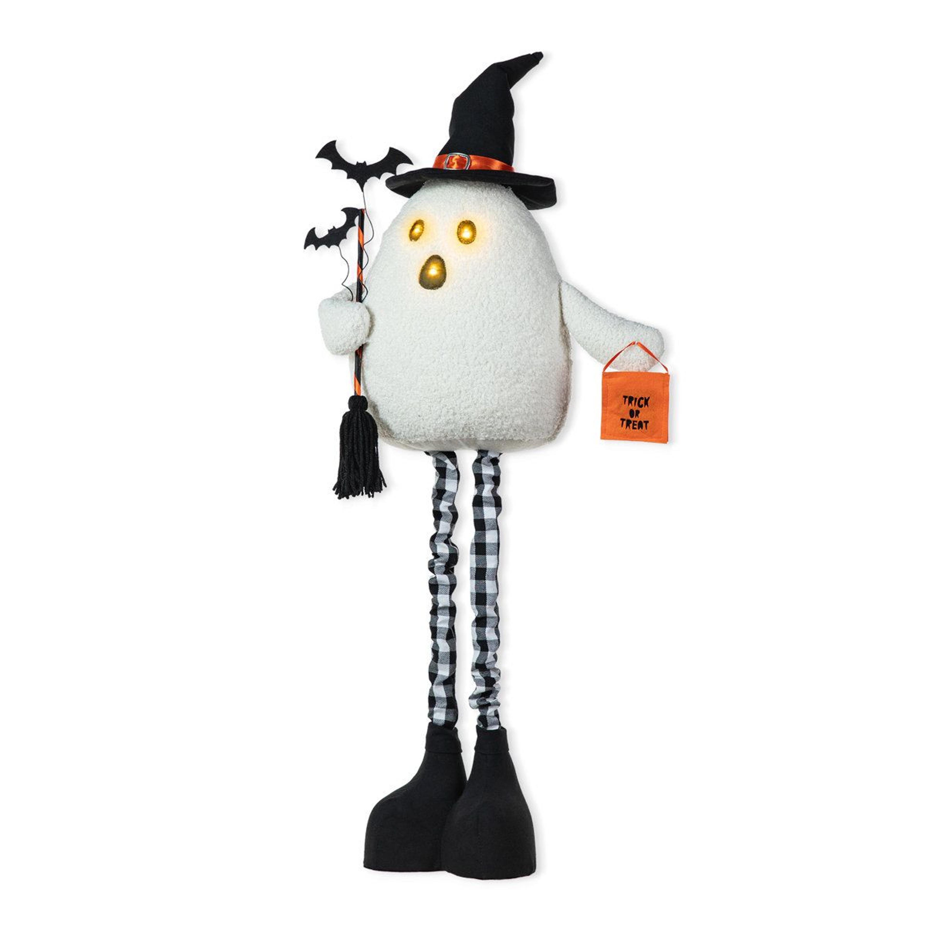 lighted halloween ghost decoration with telescoping legs and timer