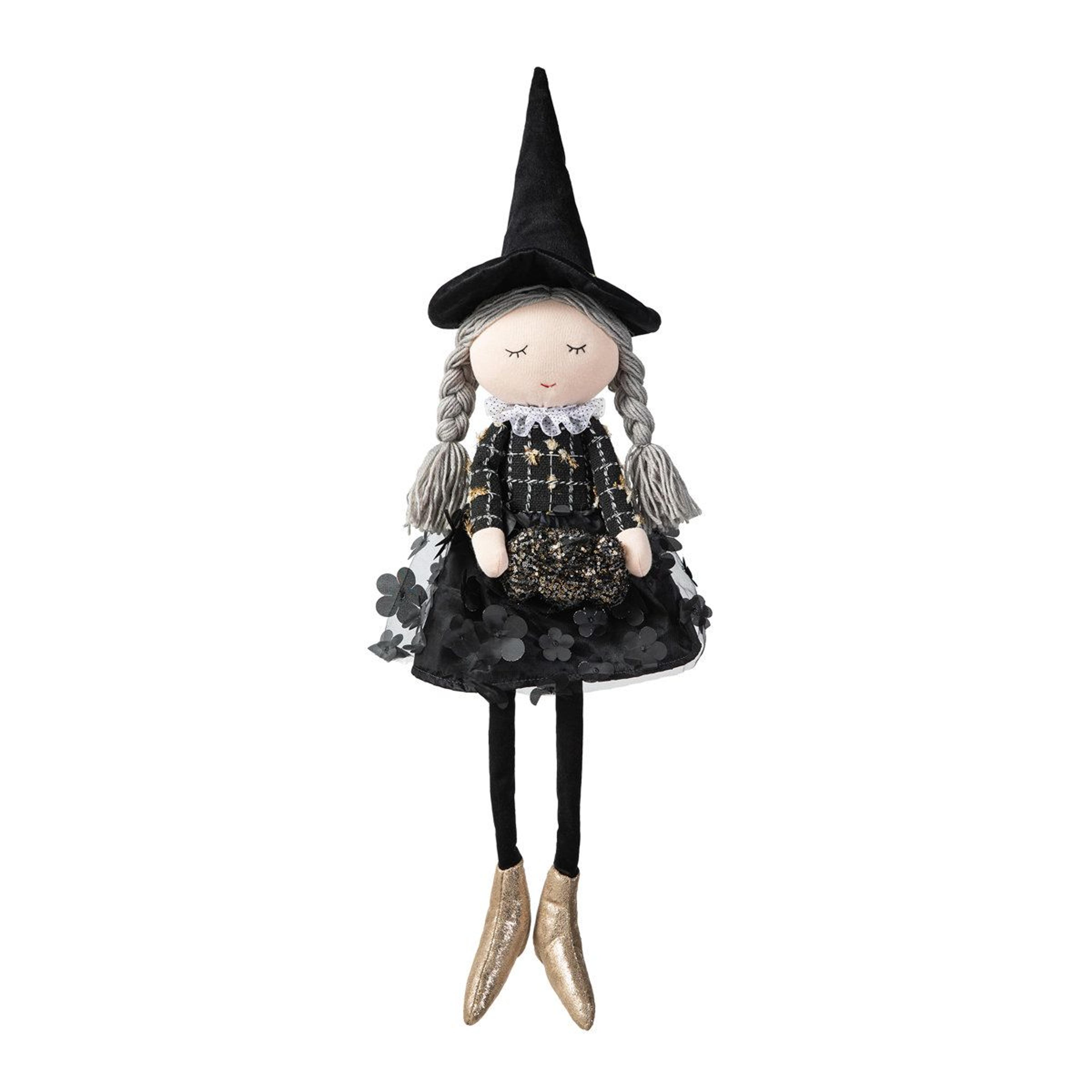 29 inch halloween witch sitter fabric dressed table decor