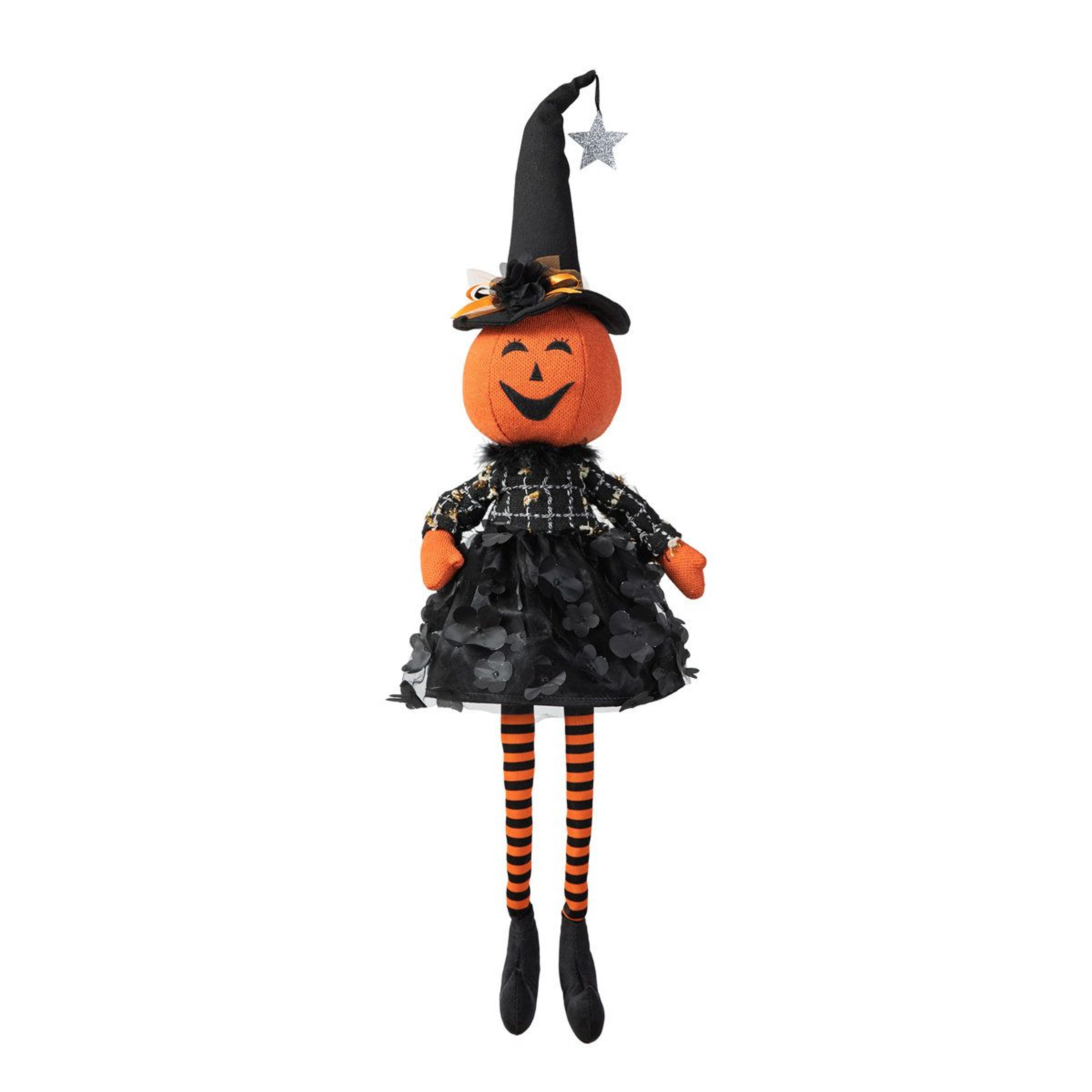 handmade 30 inch witch pumpkin halloween decor accent