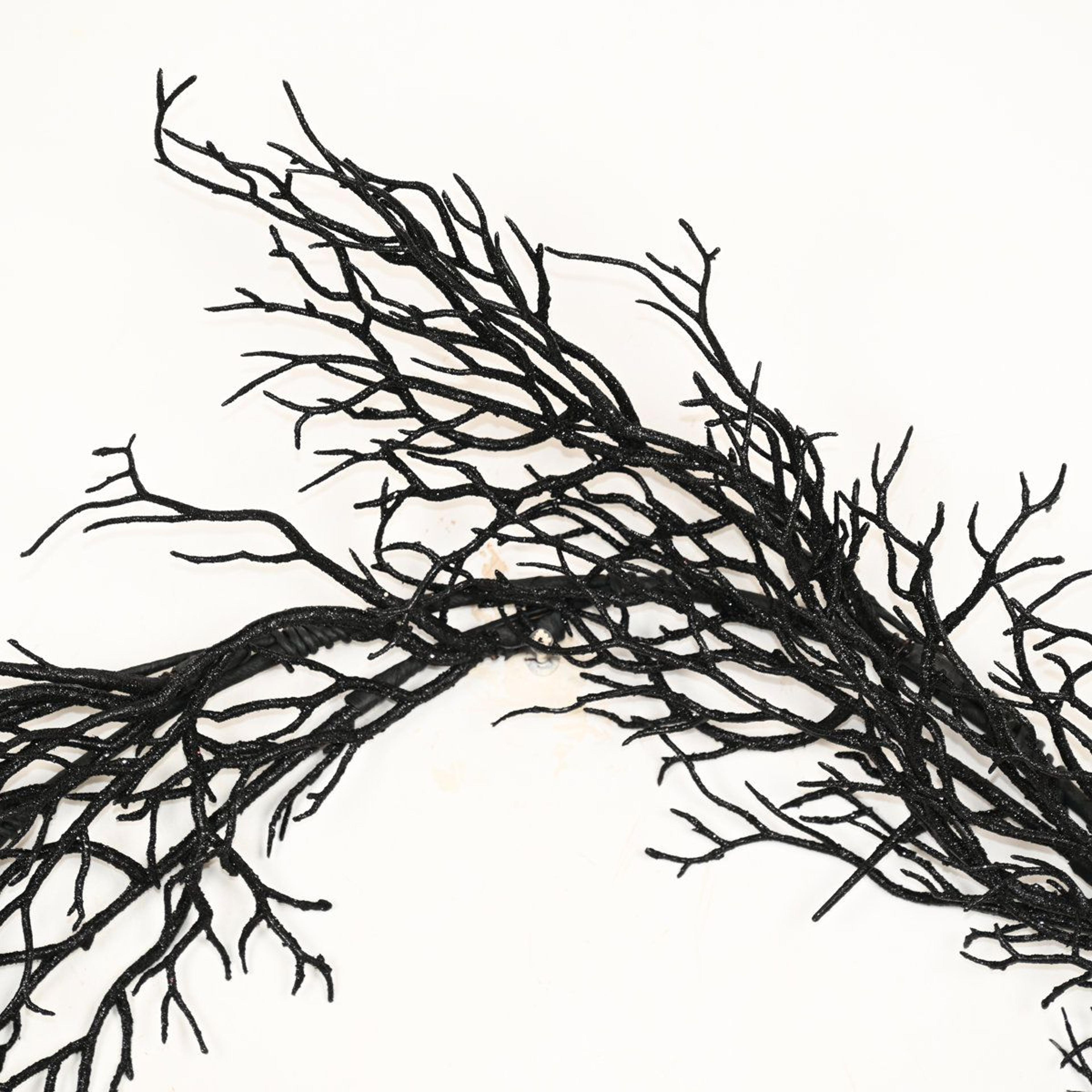 72" black glitter halloween garland artificial twig branches for vase mantel and party decor
