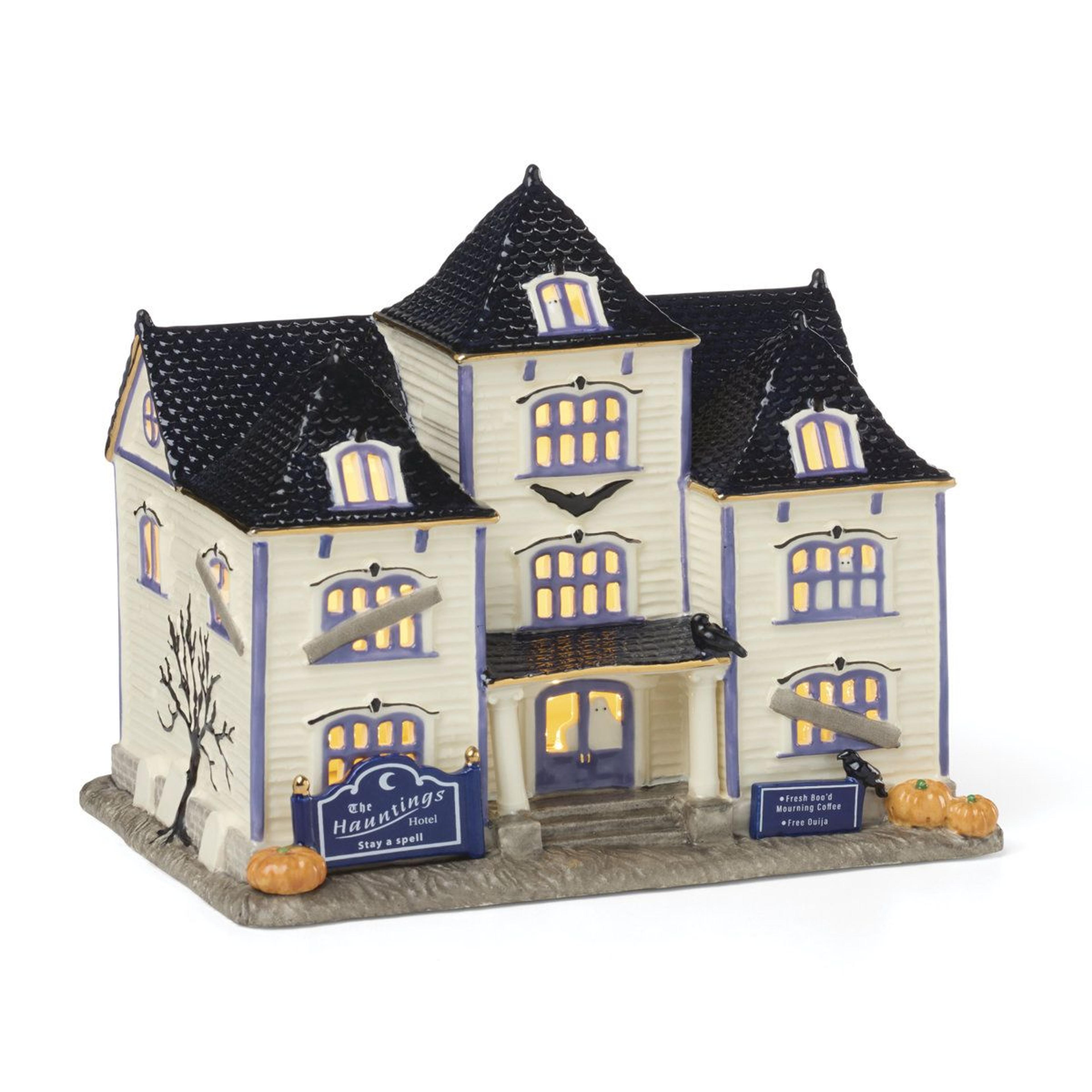 porcelain light-up halloween hotel figurine battery powered spooky seasonal decor