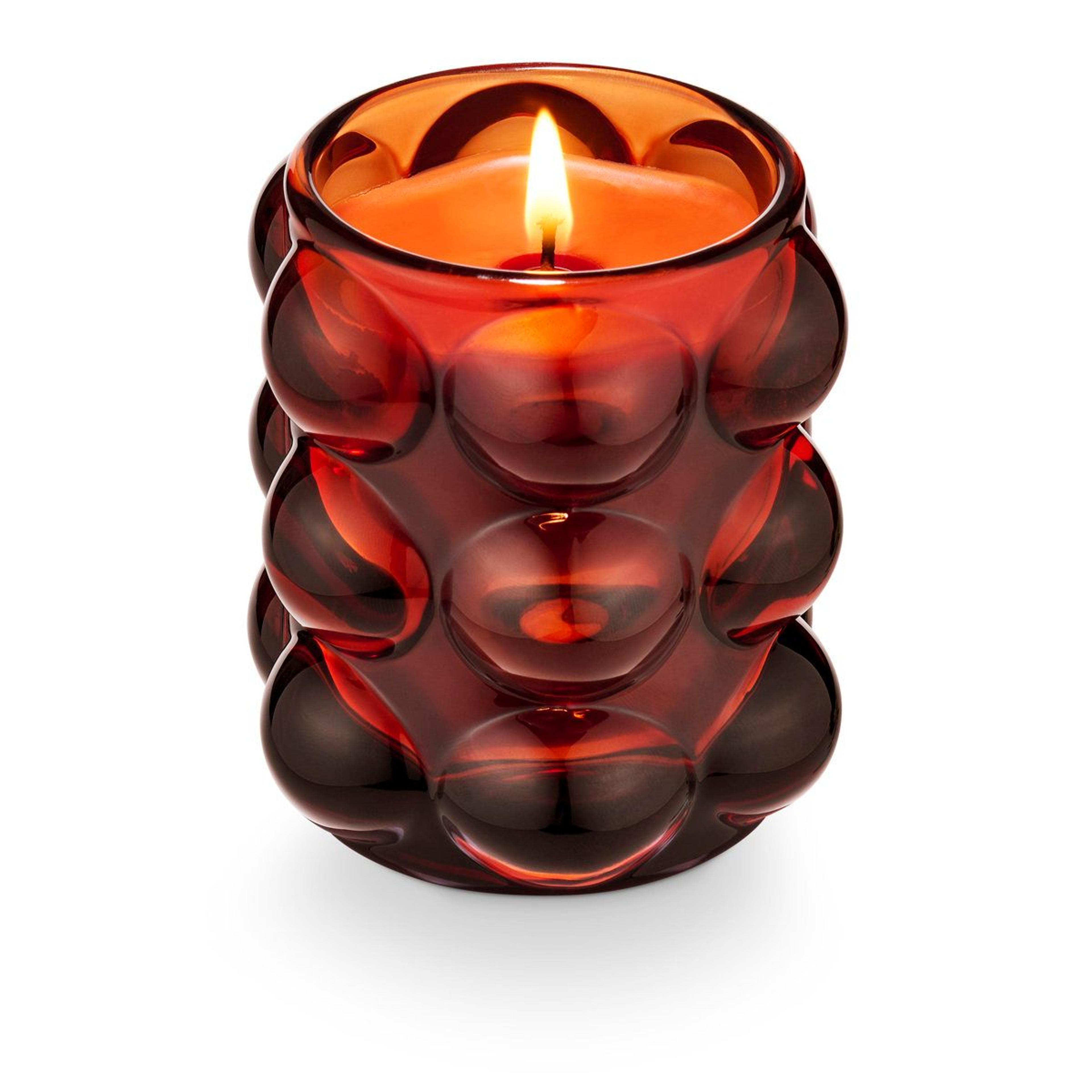 gilded citrus bubble glass scented candle with mandarin apricot and tea leaf fragrance