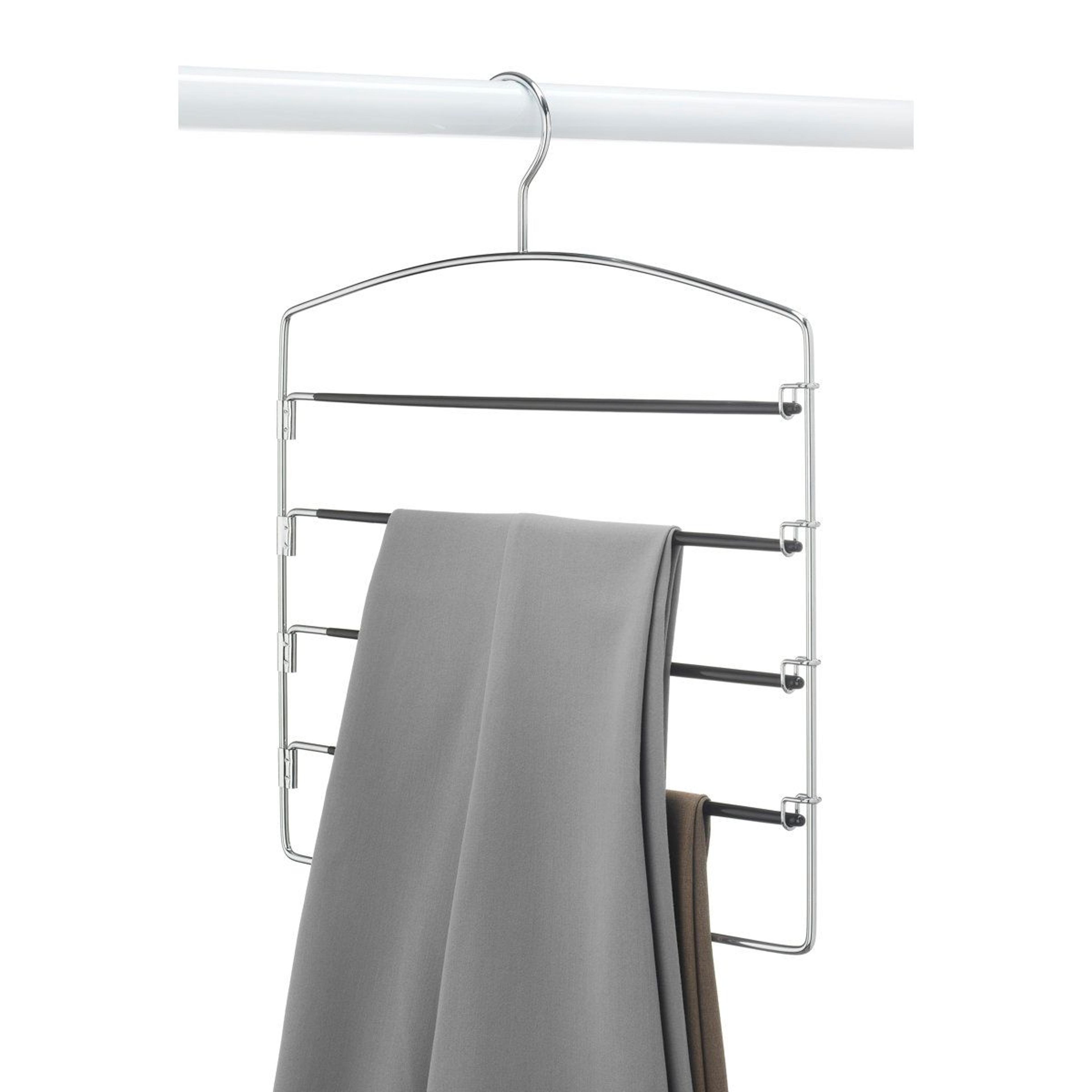 metal non-slip multi-layer hanger with four swing-out arms
