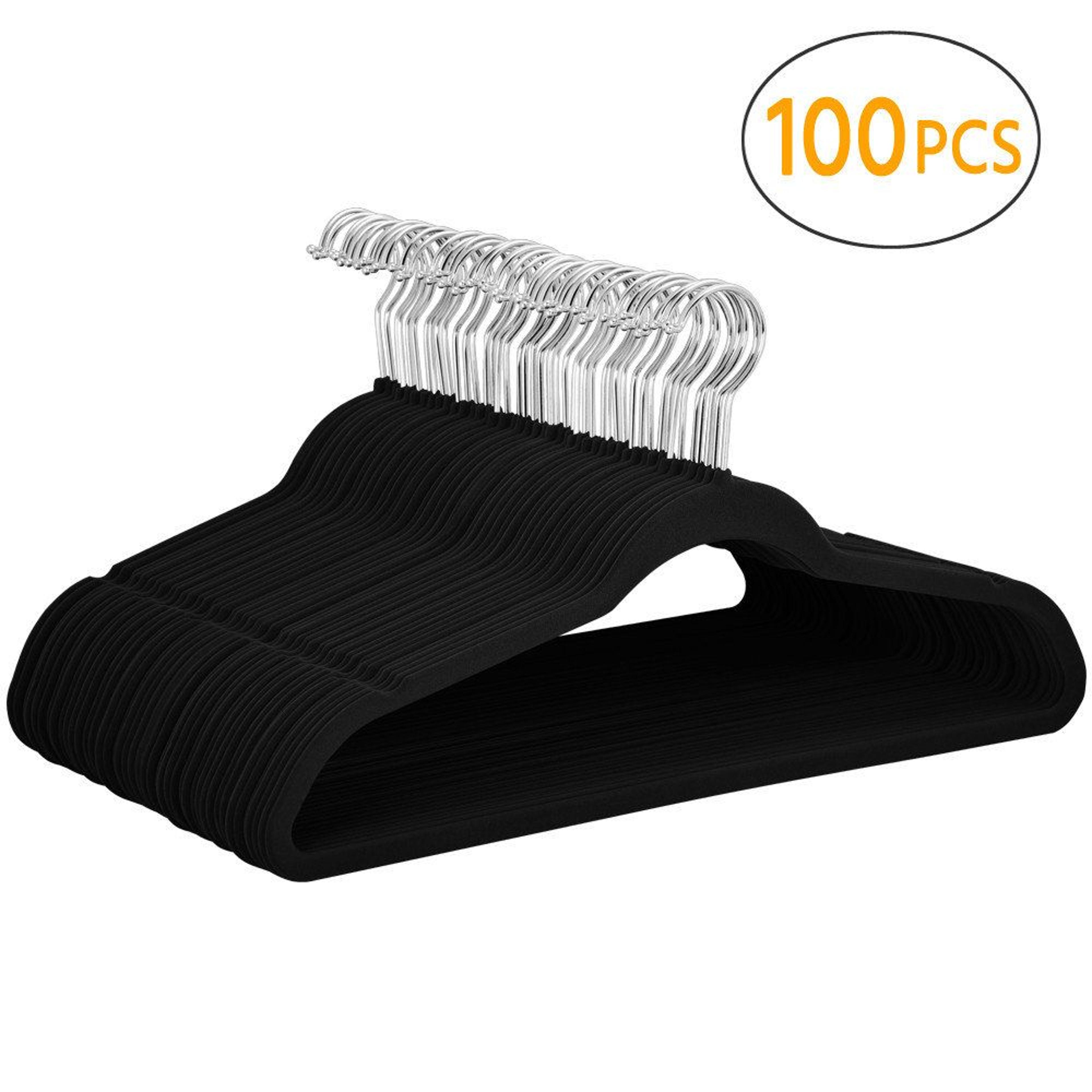 velvet non slip hangers with 360 degree swivel hooks set of 100