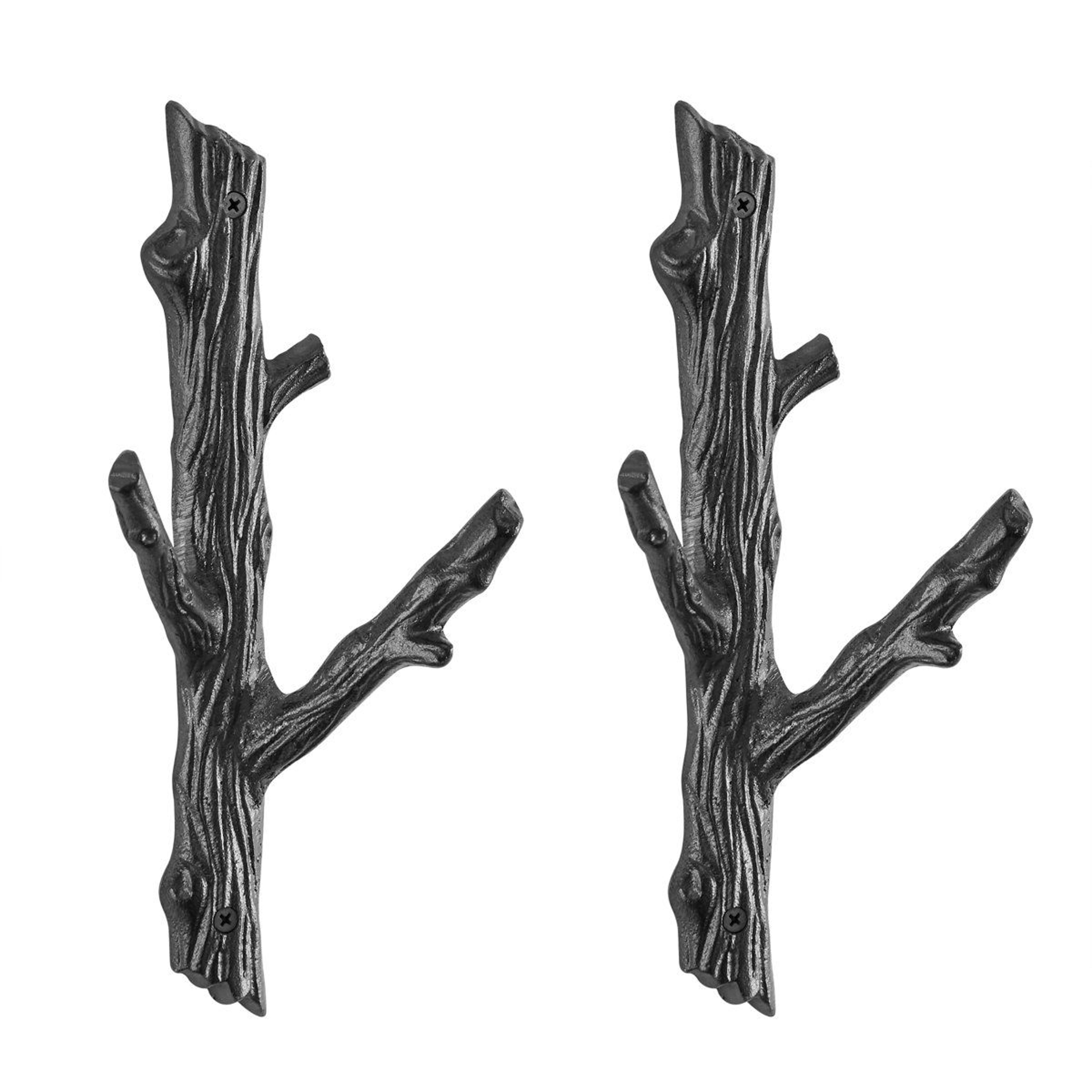 tree branch iron wall hooks set of 2 with 22 lb capacity