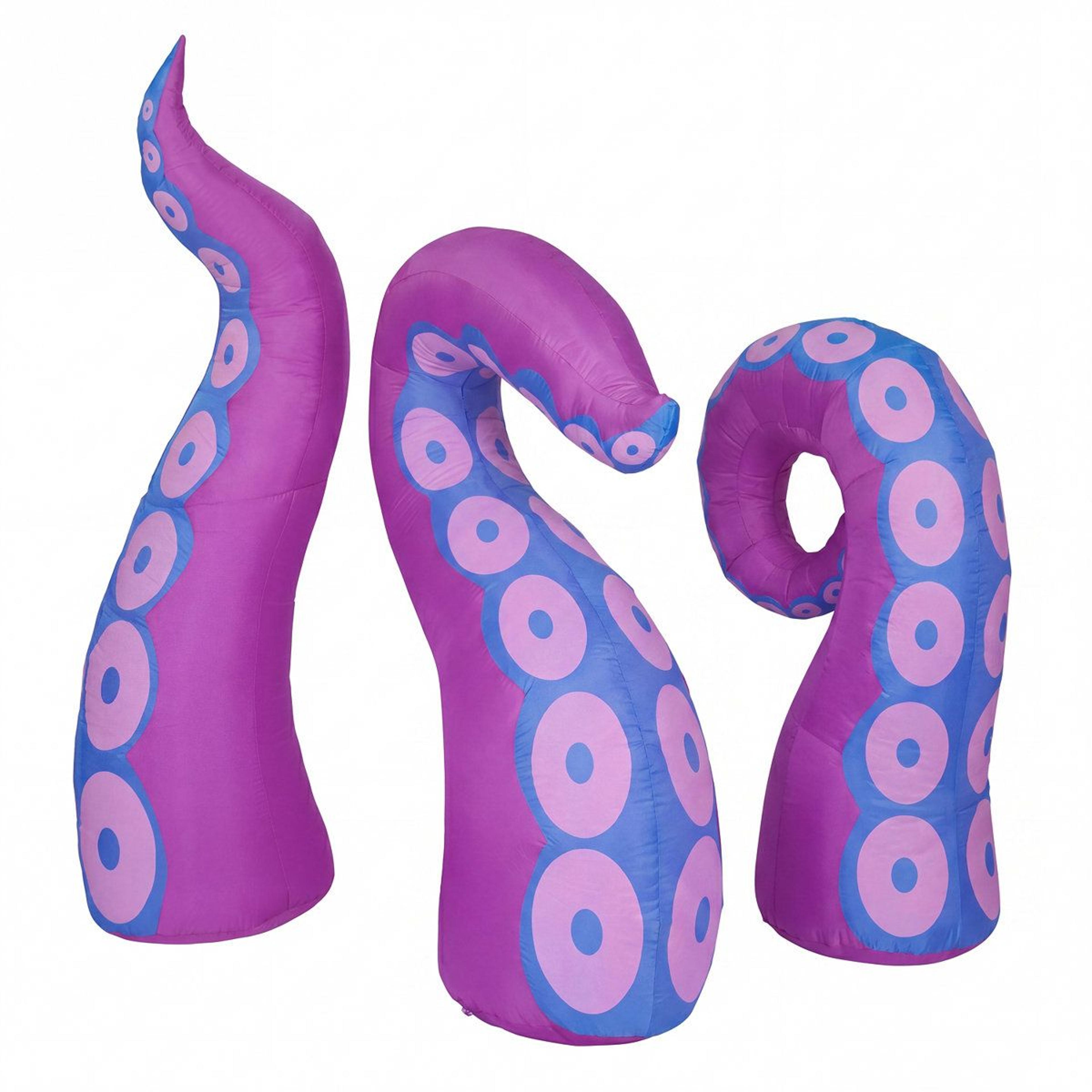 3 piece halloween inflatable octopus tentacle decor with led lights