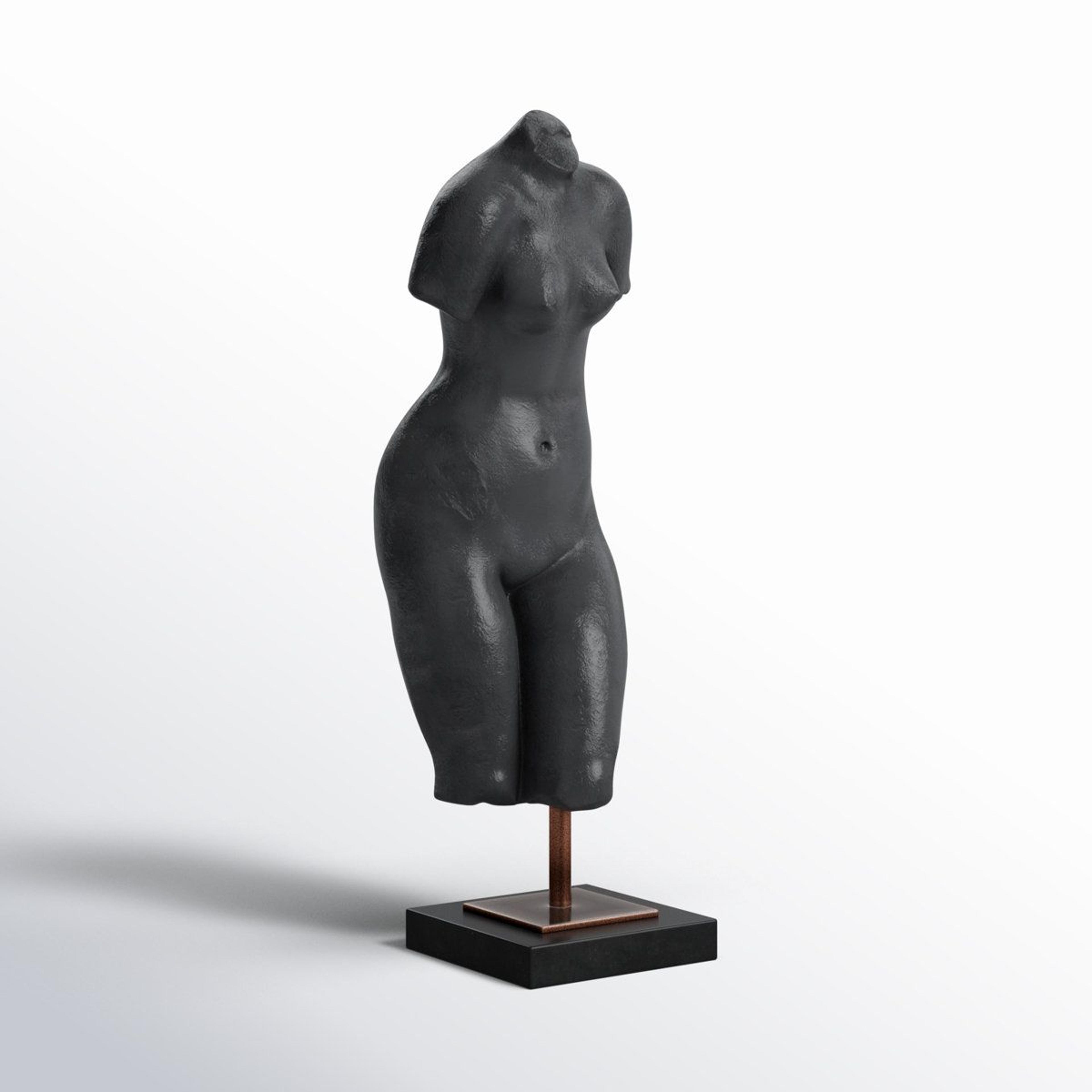abstract woman sculpture cream polyresin modern decorative statue