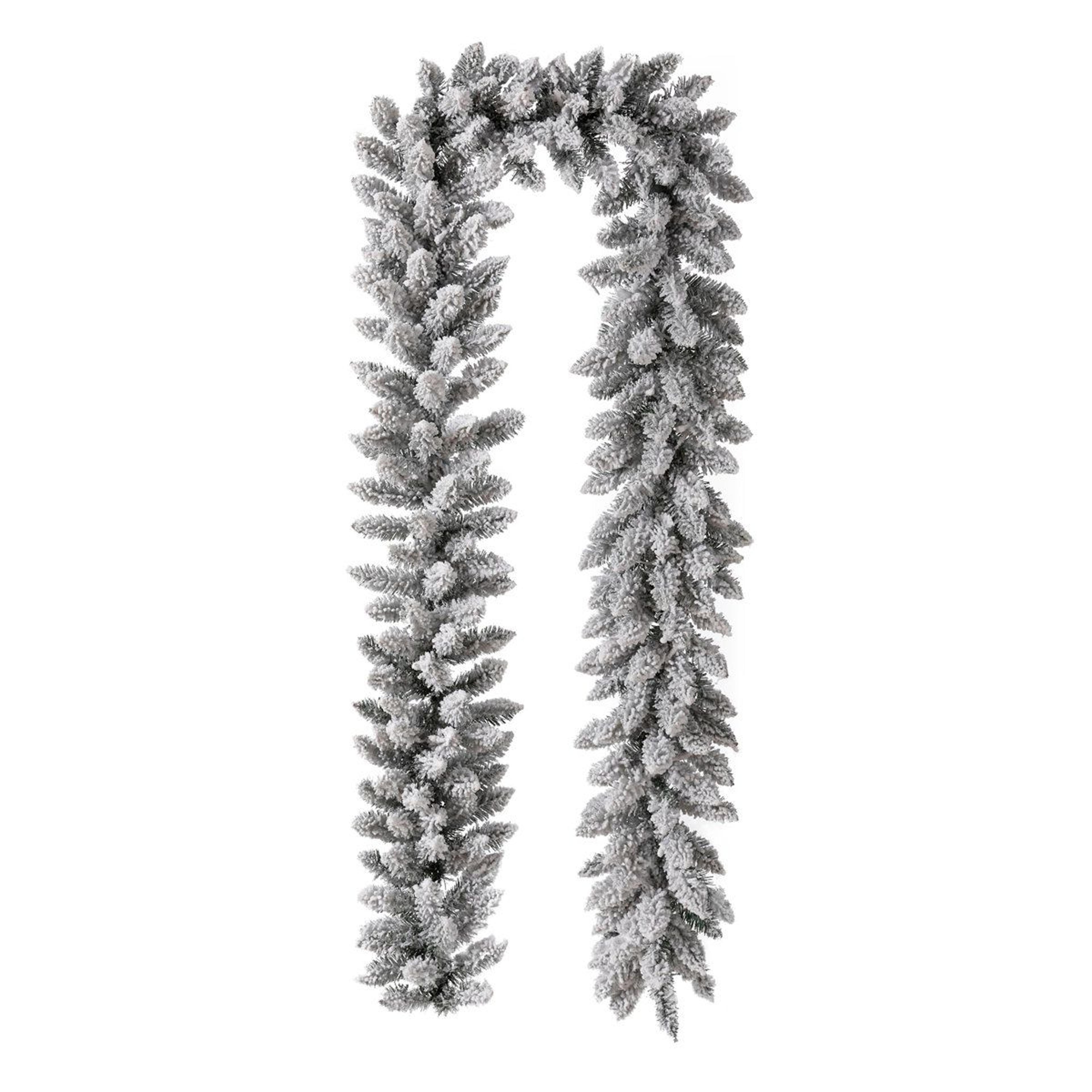 108 inch pre lit christmas garland with warm led lights pine cones and frosted greenery