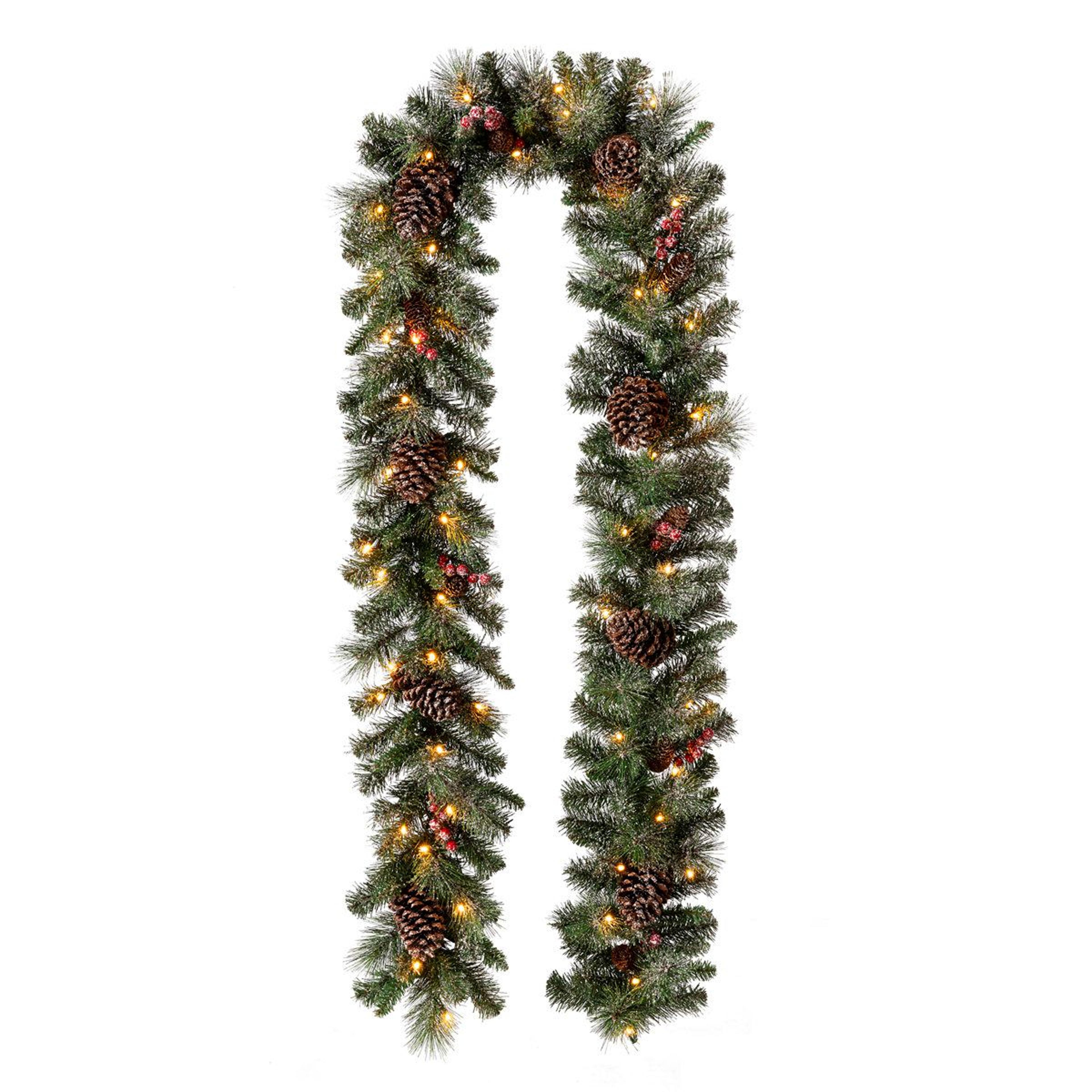 108 inch frosted pre-lit christmas garland with warm white led lights