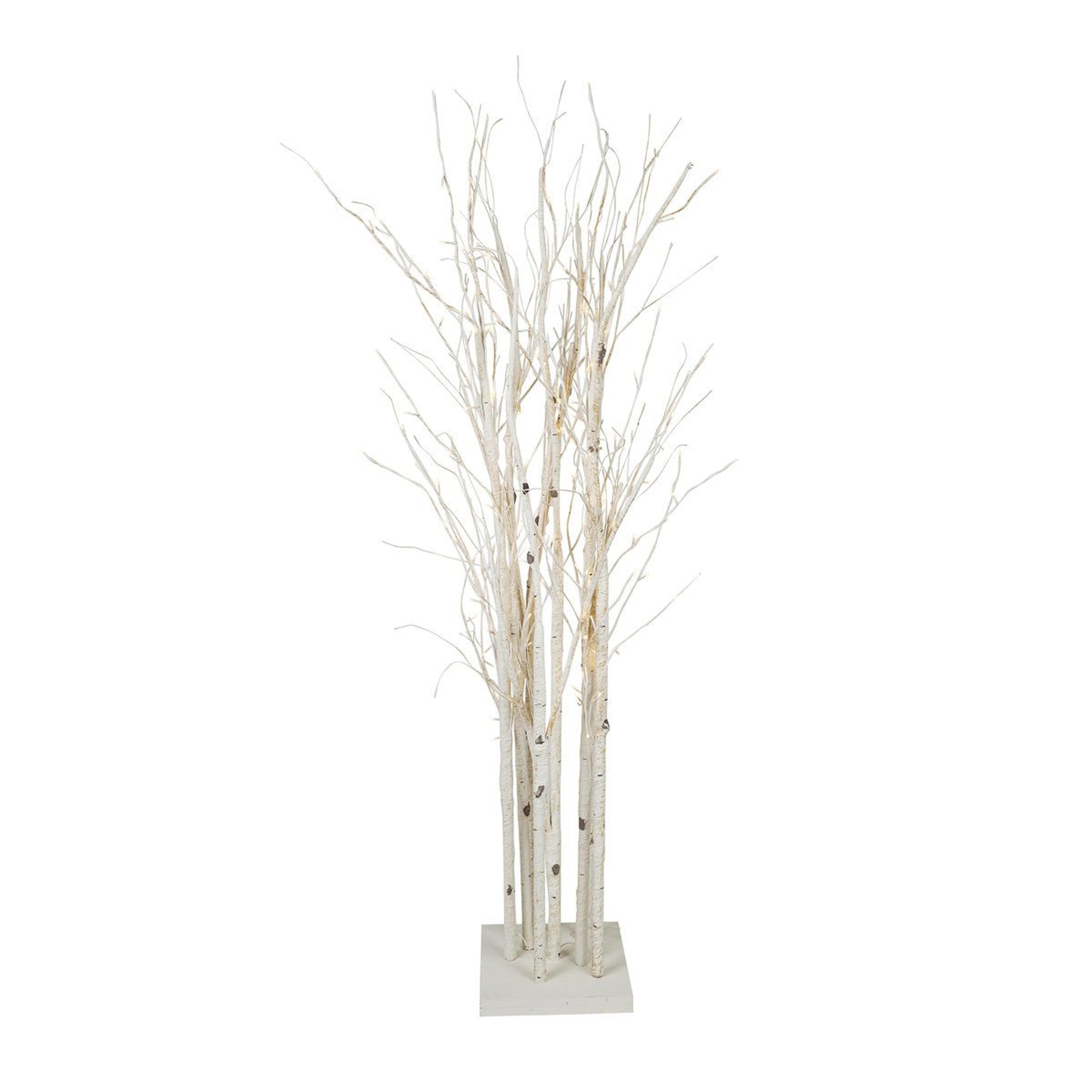 white birch led light trees with 160 cool white lights and wooden base