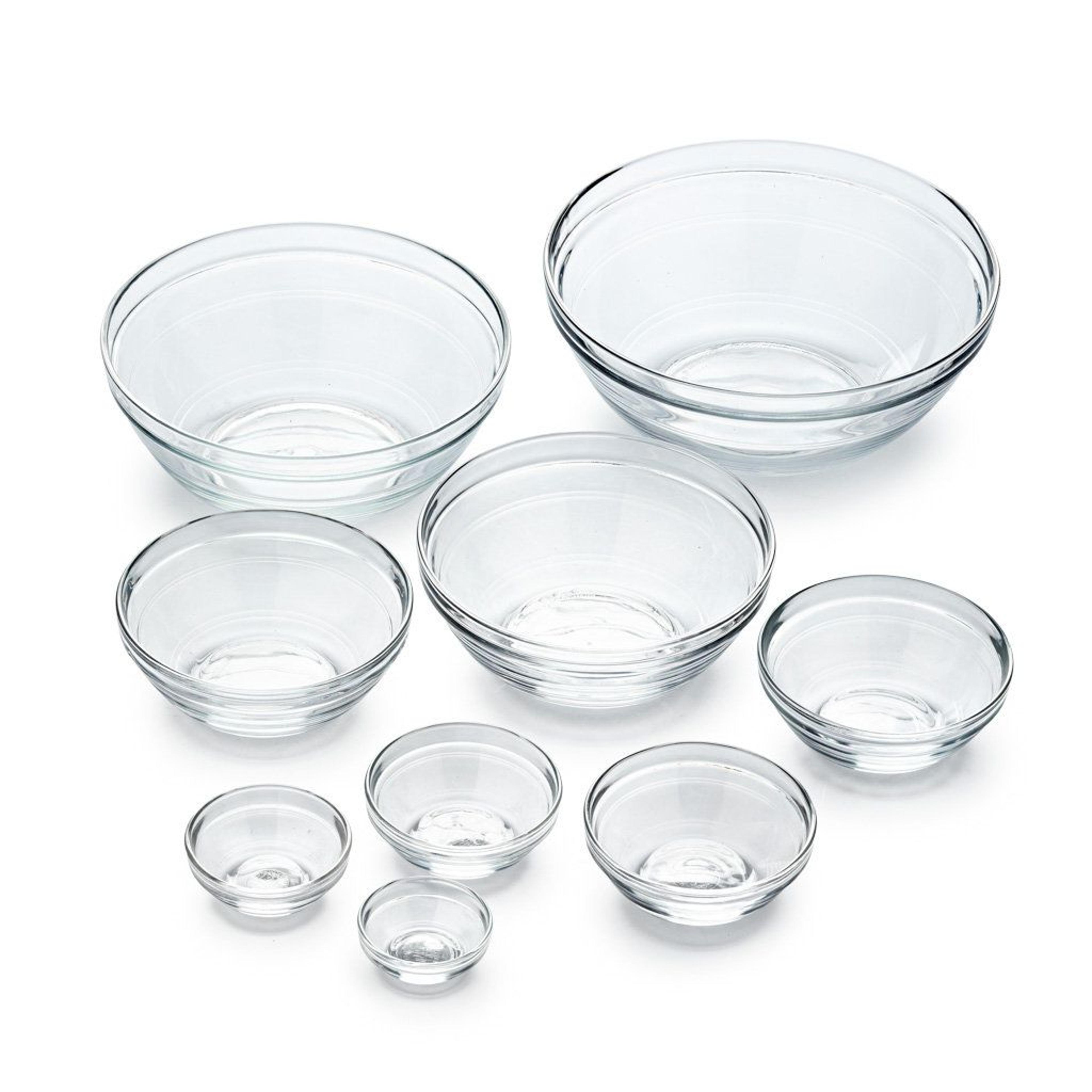 9 piece tempered glass mixing bowl set with nesting design