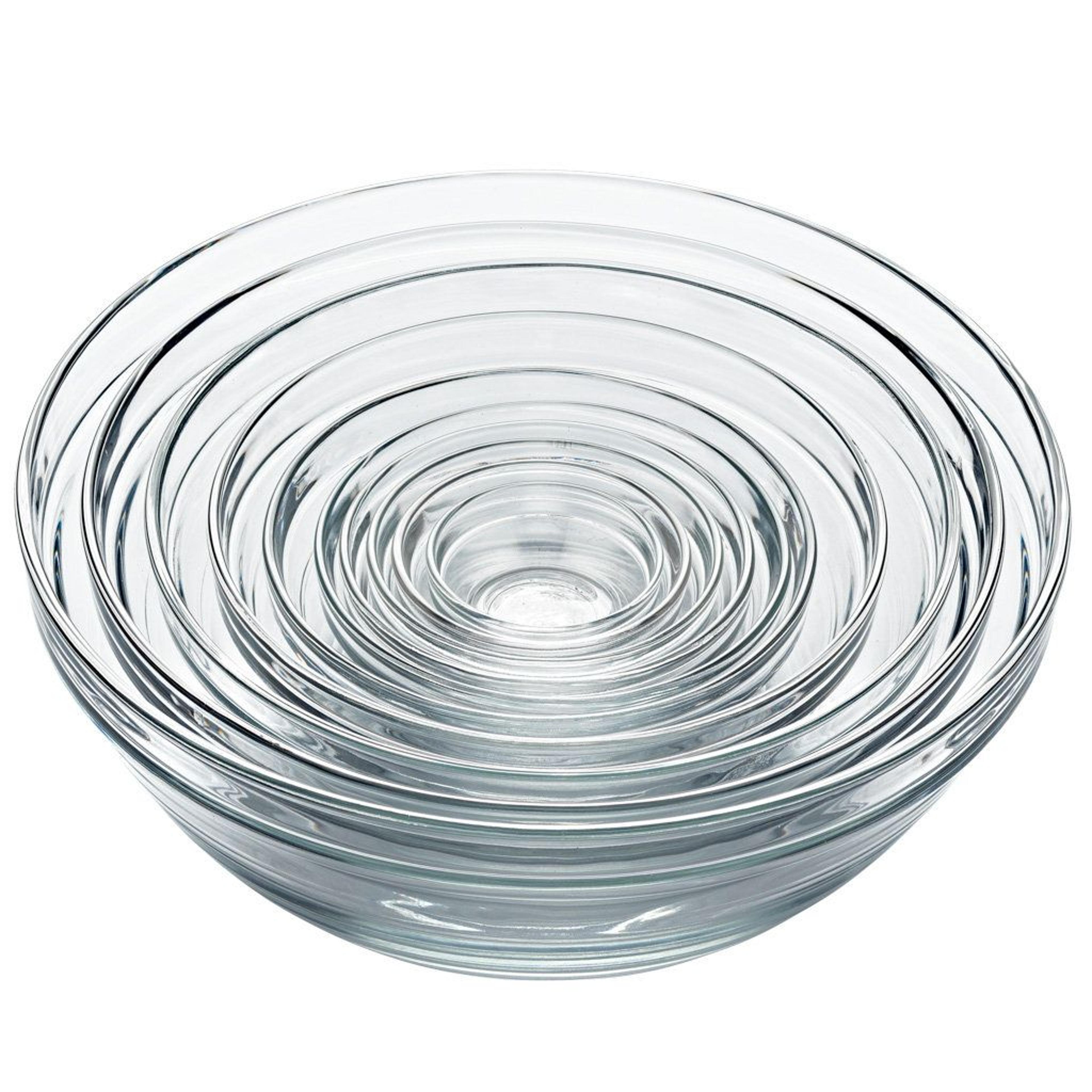 10 piece clear glass mixing bowl set with nesting design