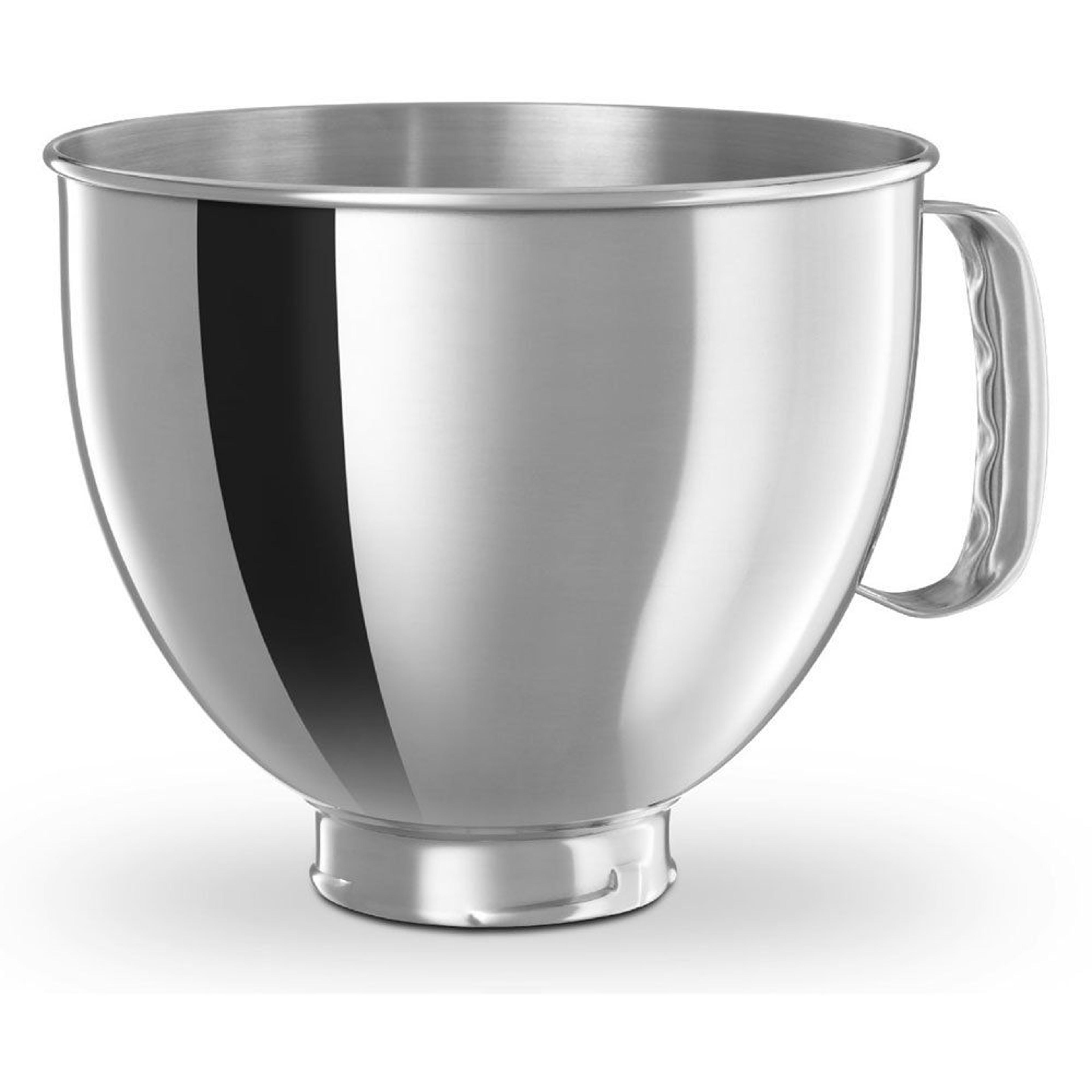 4.5-qt polished stainless steel mixing bowl with comfortable handle for tilt-head stand mixers
