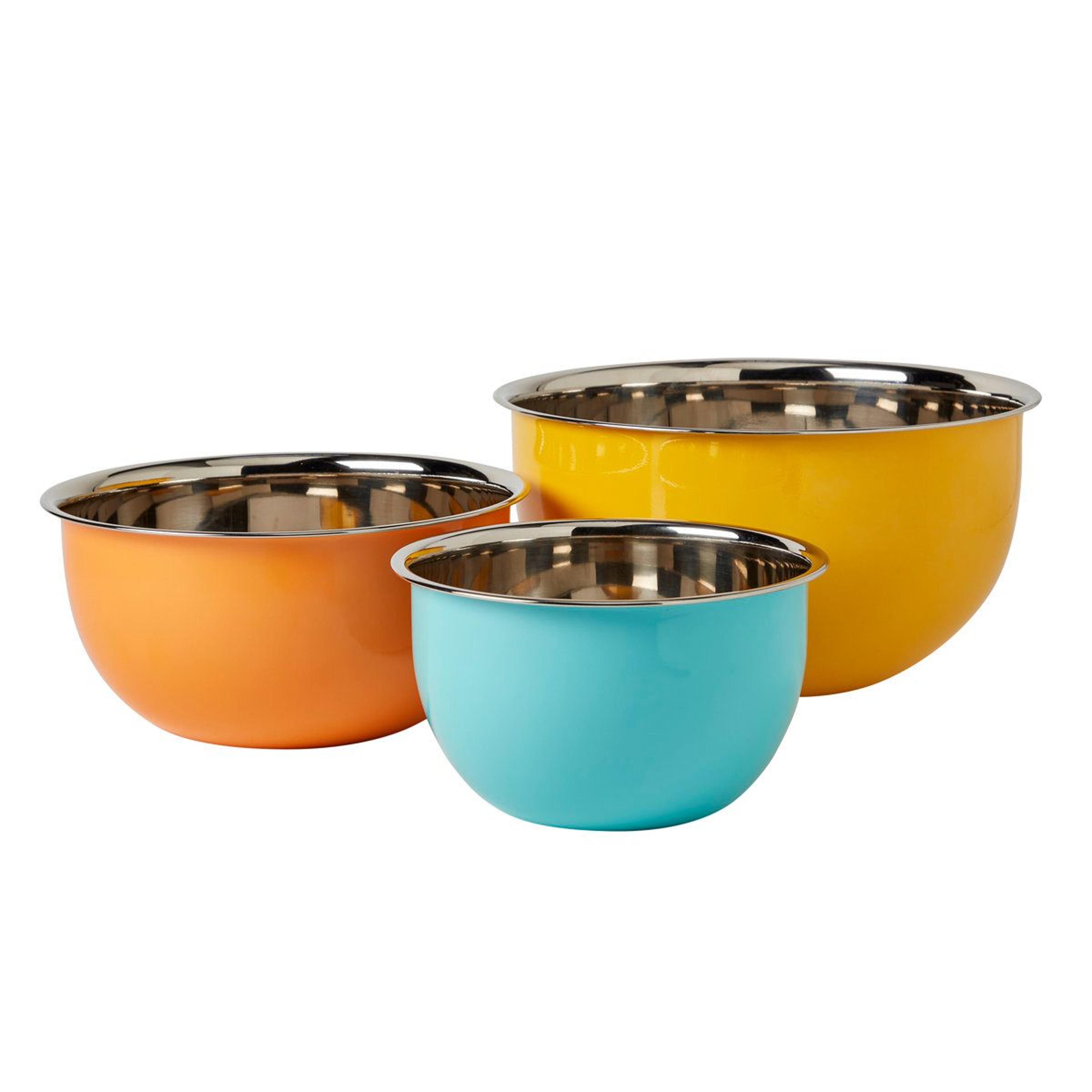 3 stainless steel mixing bowl set with nesting design